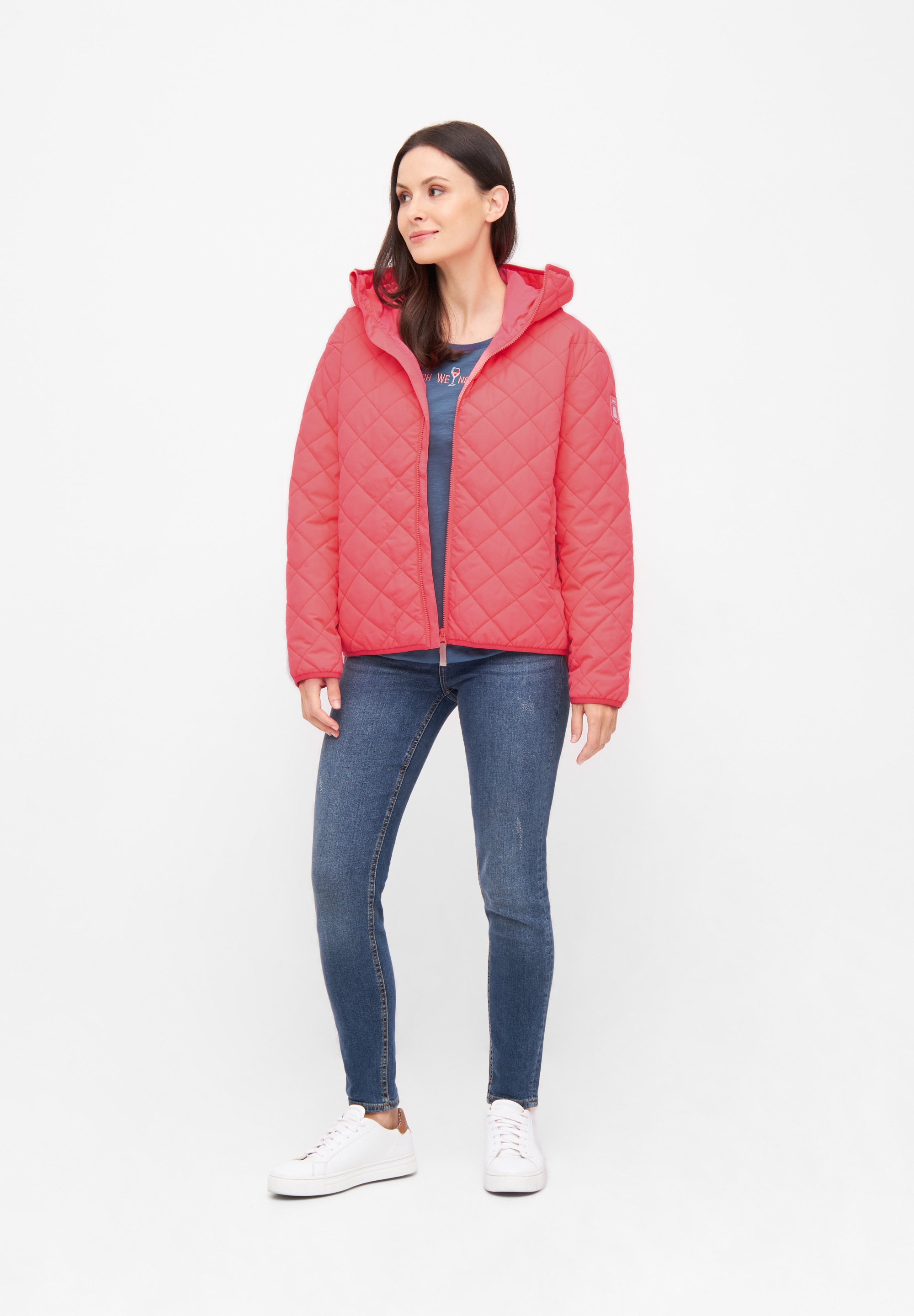 Derbe Steppjacke »Quiltby Short«, mit Kapuze, Wasserabweisend, Kapuze, 2-Wege Reisßverschluss