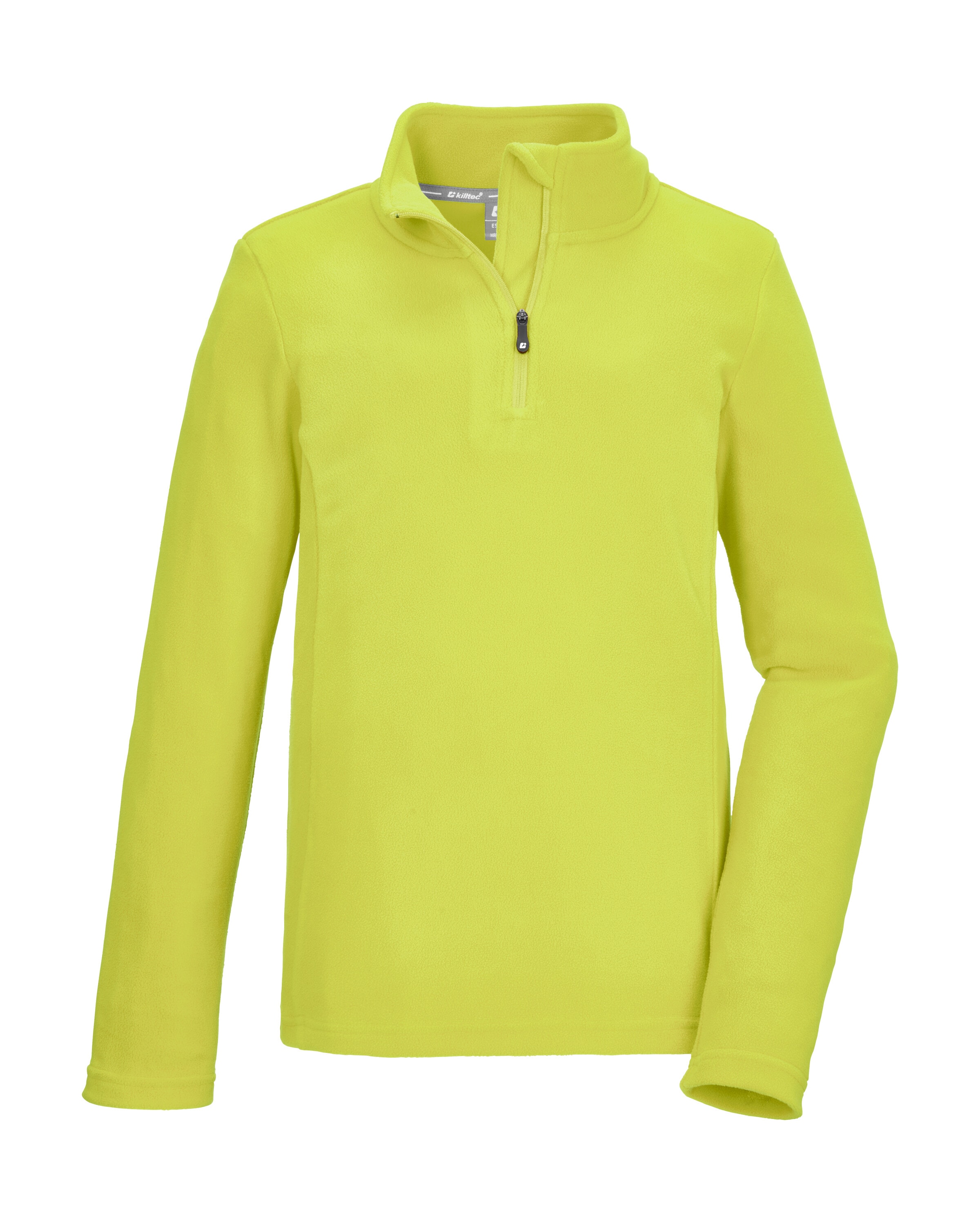 KILLTEC Jungen Fleeceshirt "KSW 248 BYS FLC SHRT"limette, Gr. 128, Oberstoff: 100% Polyester, Shirts, Fleeceshirt mit Stehkragen, Kinnschutz, hoher