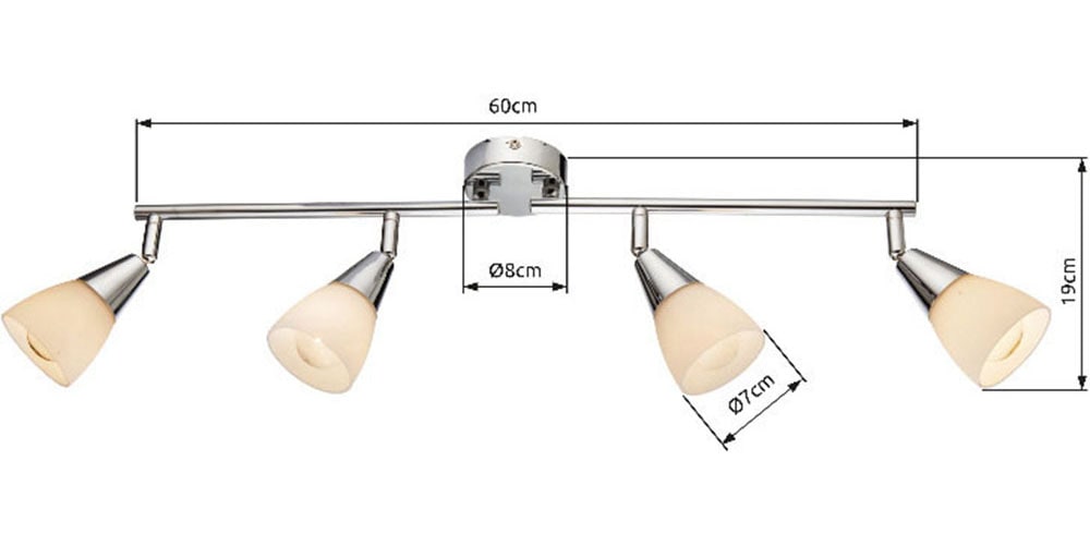GLOBO LIGHTING Deckenstrahler »TADEUS«, Leuchtmittel E14 | ohne Leuchtmittel, Deckenspot/Flur/Wohnzimmer/Schlafzimmer