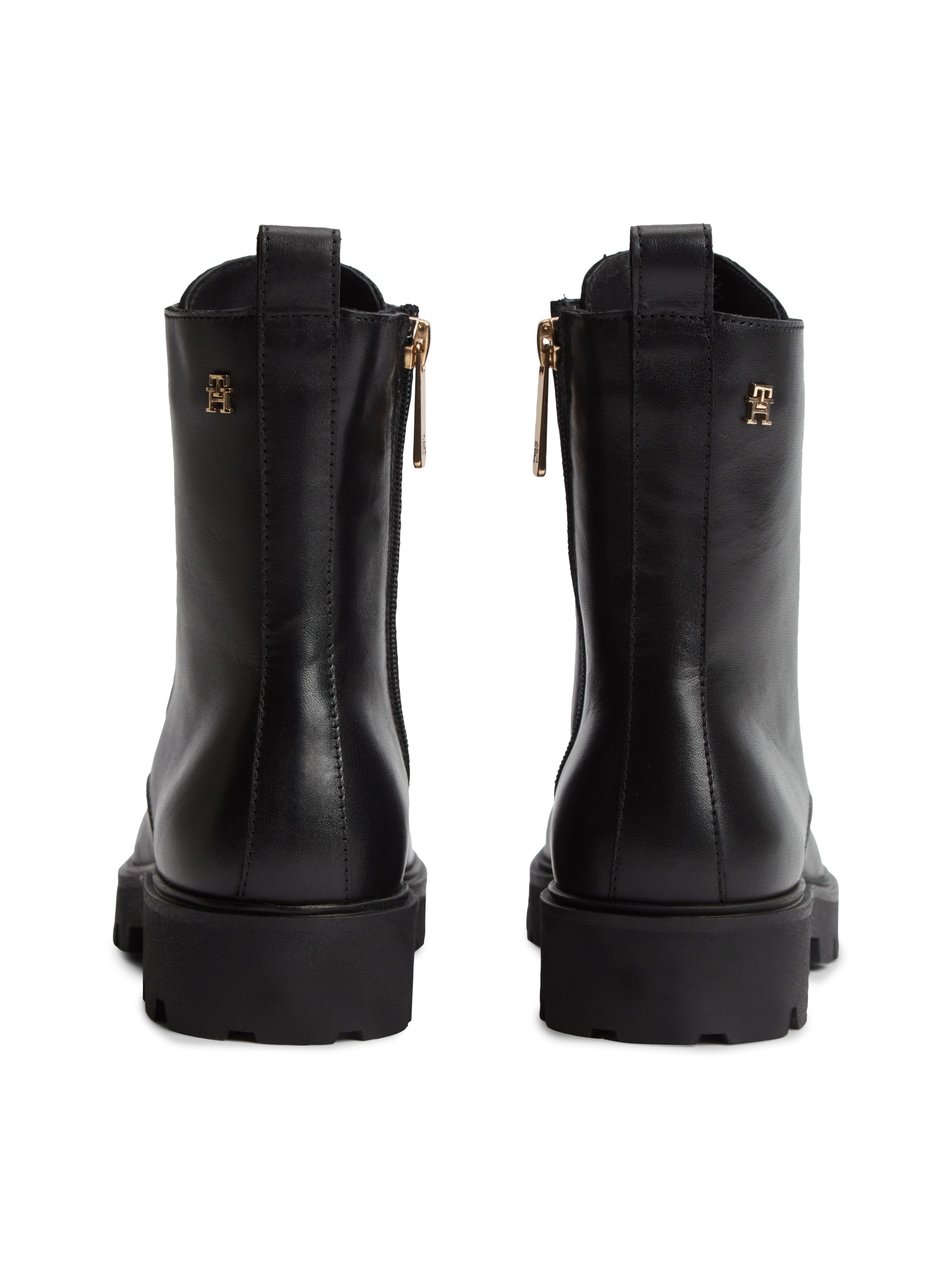 Tommy Hilfiger Schnürstiefelette »TH STUD LEATHER LACE-UP BOOT«  Blockabsatz, Schnürboots mit zusätzlichem Innenreißverschluss