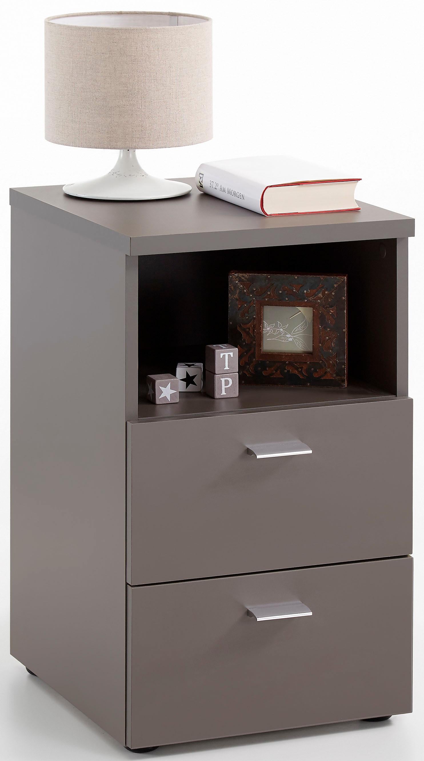 FMD Nachtkonsole »Suva« Nachttisch m. 2 Schubkästen und offenem Fach, 60 cm hoch, 35 cm breit