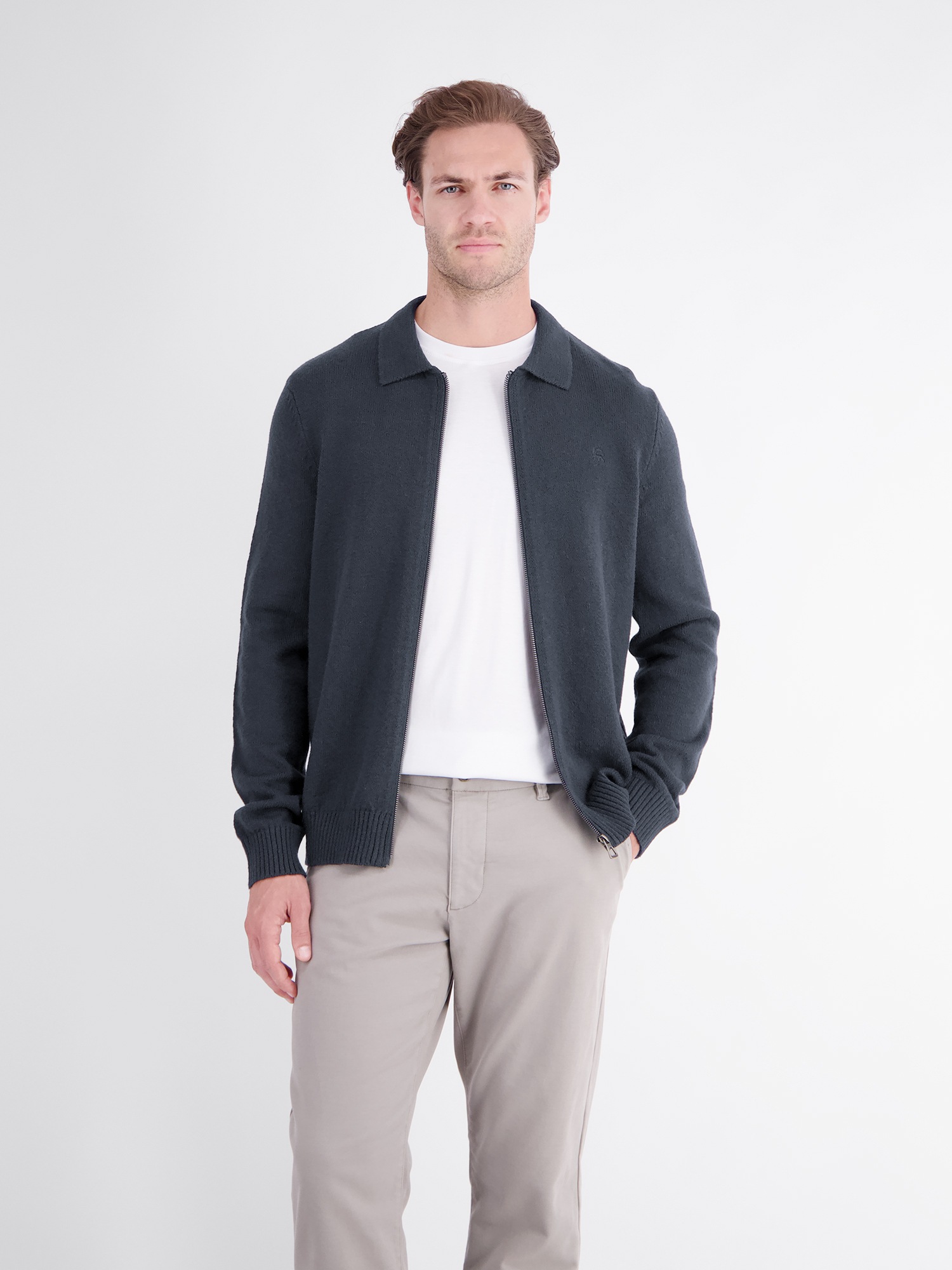 LERROS Strickjacke »Sportive Strickjacke aus hochwertiger Baumwollqualität«