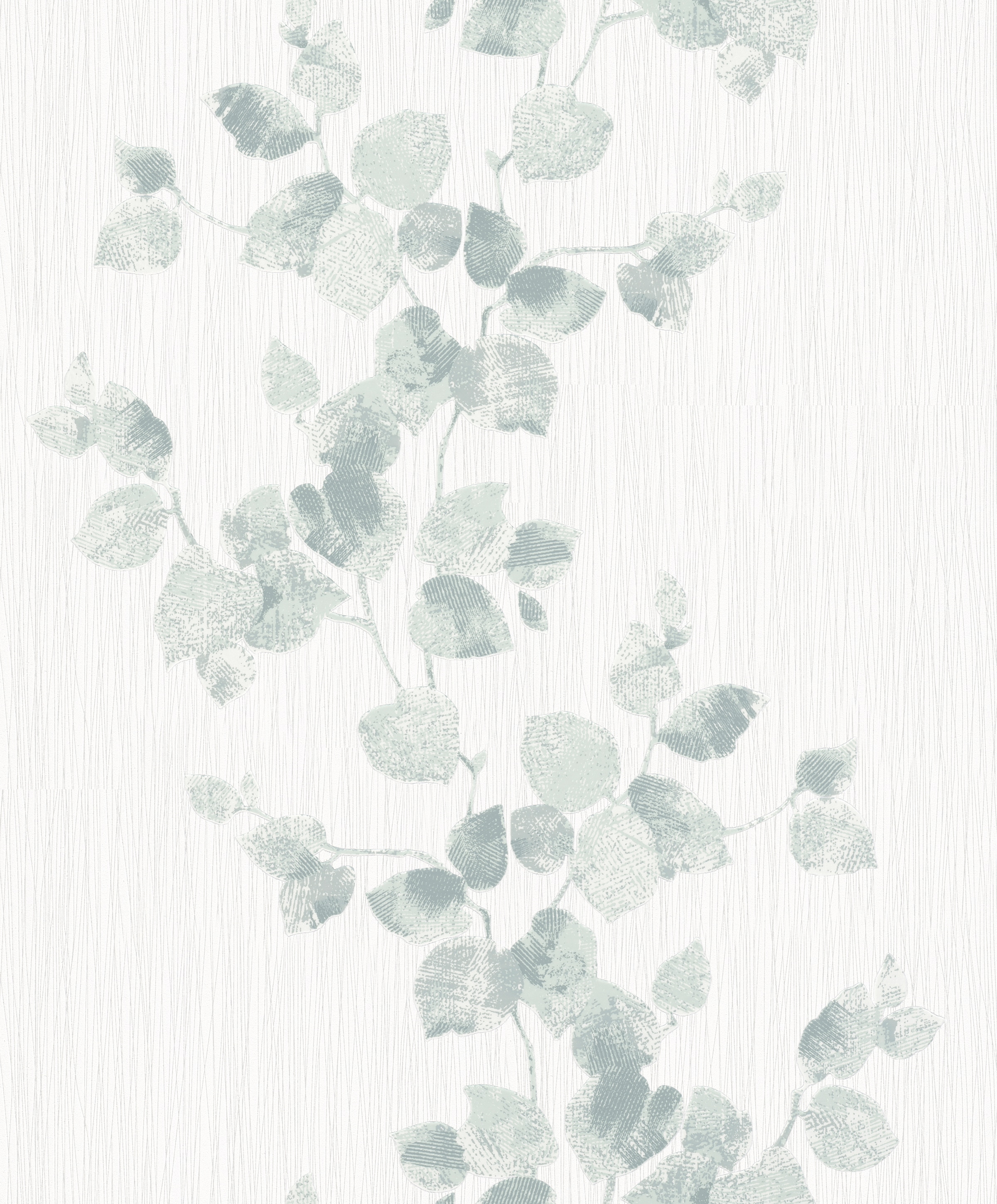 Vliestapete »Weiß-Grün«, floral, restlos abziehbar