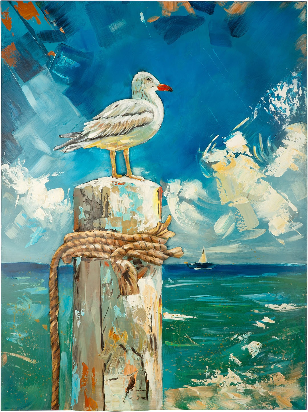 GILDE Metallbild "Bild rechteckig Coast Bird" Strandbilder 1 Stk. tlg.