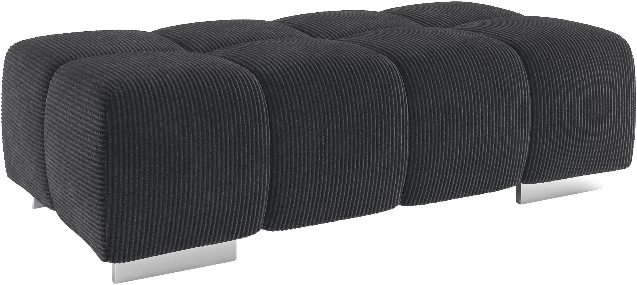 Hockerbank COTTA "Orion", charcoal, B:134cm H:42cm T:70cm, 100% Polyester, Hocker