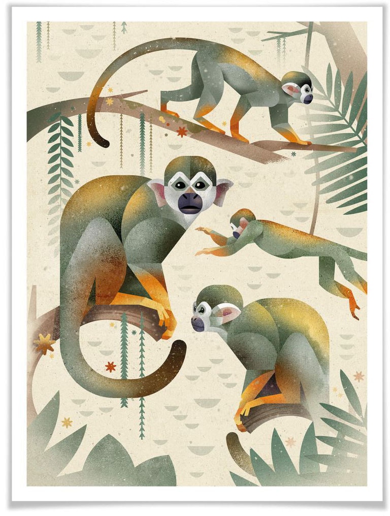 St.), Monkeys«, | Poster, bestellen Wall-Art »Squirrel Wandbild, (1 BAUR Wandposter Bild, Tiere, Poster