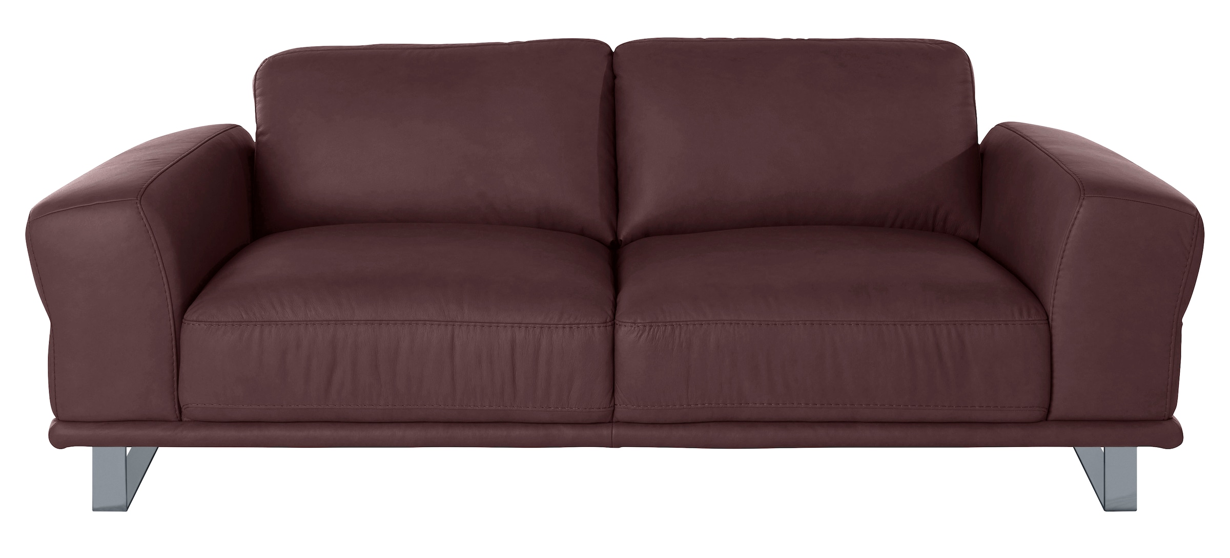 W.SCHILLIG 2,5-Sitzer "montanaa elegant & edel, bequem, Federkernunterfederung" mit Metallkufen in Silber matt, Breite 212 cm