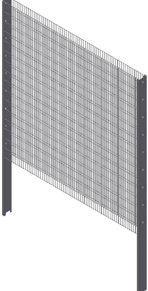 KRAUS Gabionenzaun "Gabione-100", anthrazit, 122,3 cm hoch, 2 Elemente für 1,2 m, 2 Pfosten 184 cm