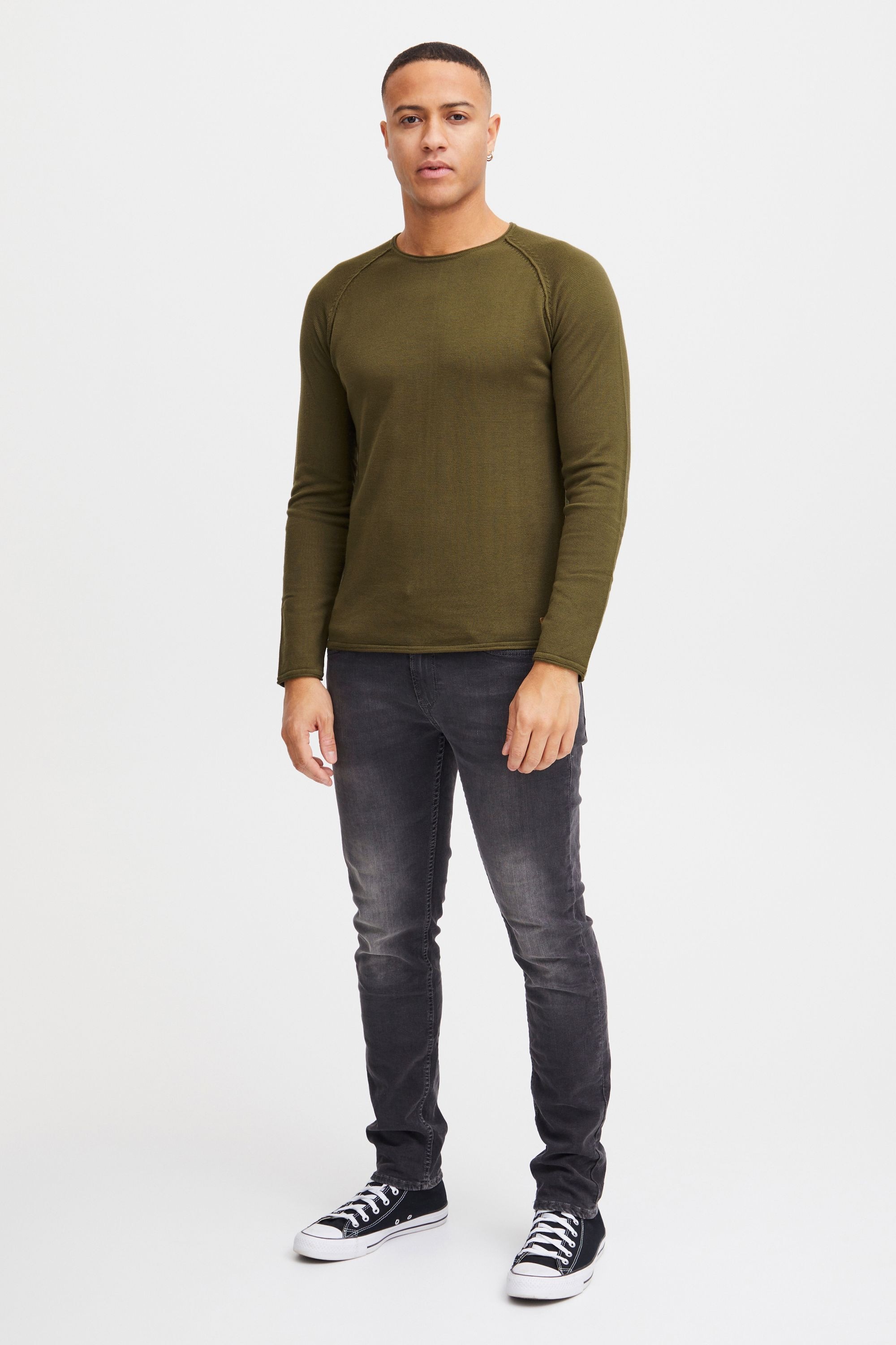 Blend Strickpullover »BHJohn« Strickpullover mit aufgerollten Säumen