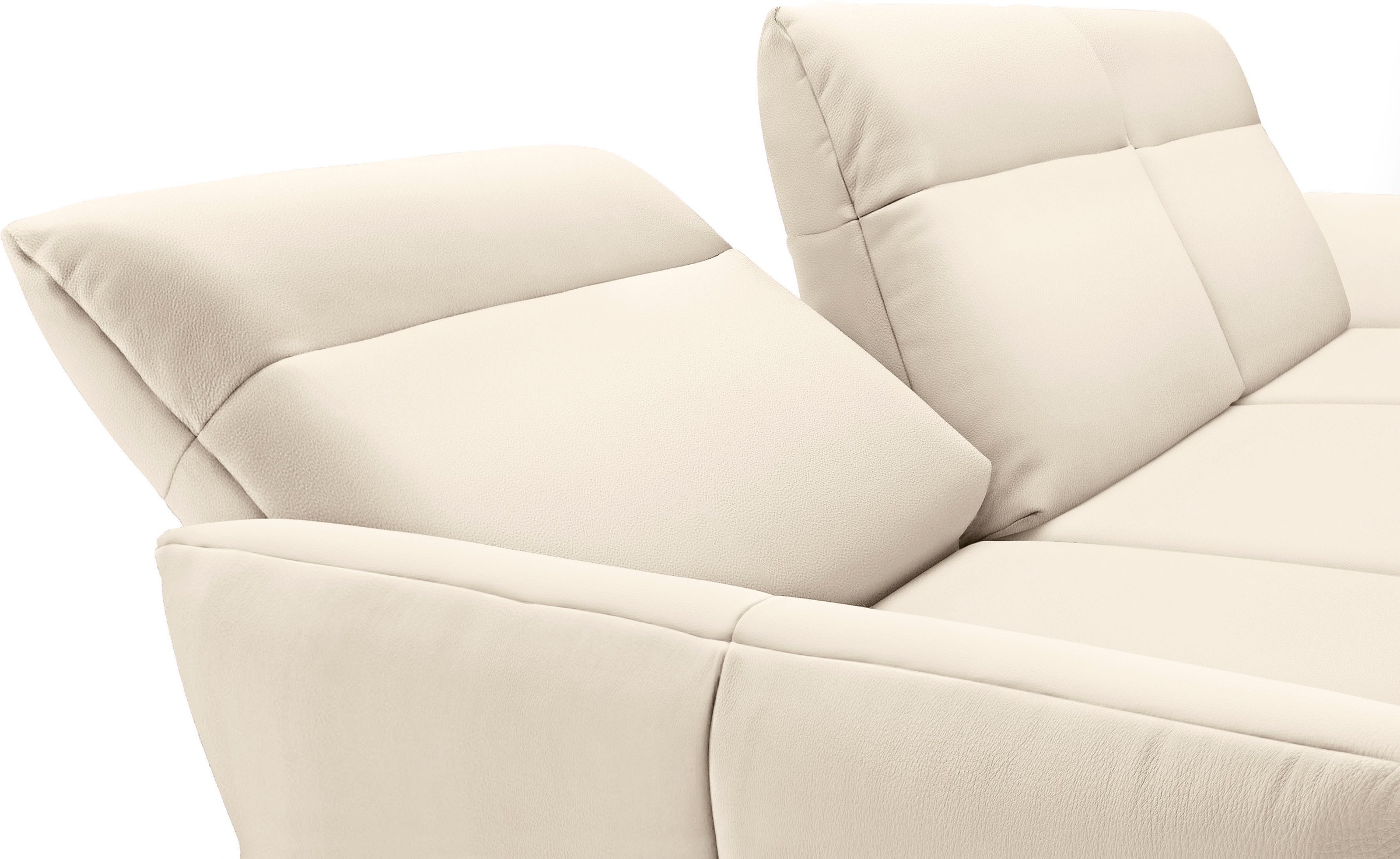 Creation BY ROLF BENZ Ecksofa »CR.460«, Sockel in Eiche, Winkelfüße in Umbragrau, Breite 318 cm