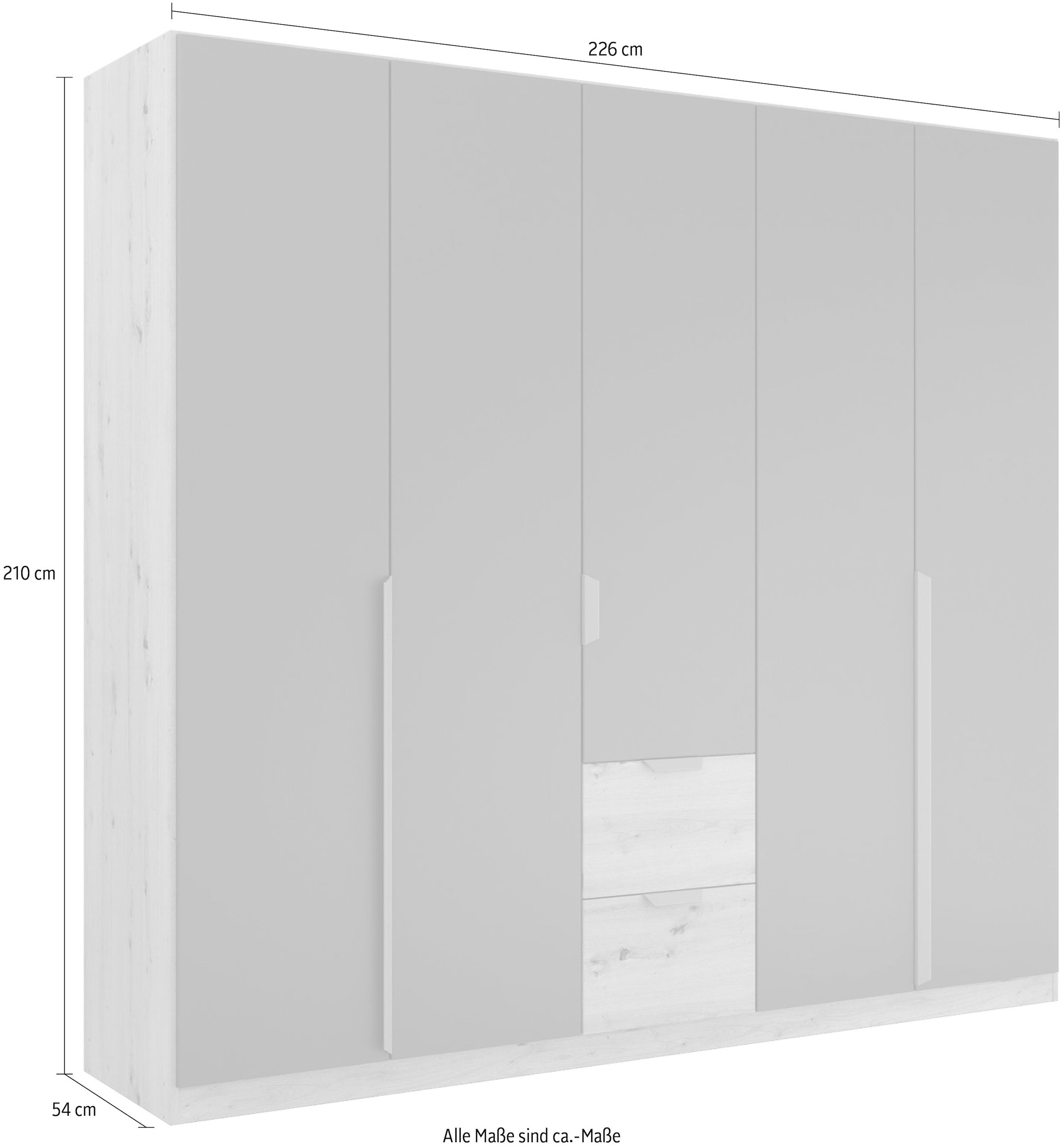 rauch Drehtürenschrank »Dark&Wood by Quadra Spin«, im Industrial Style mit Metallgriffstangen