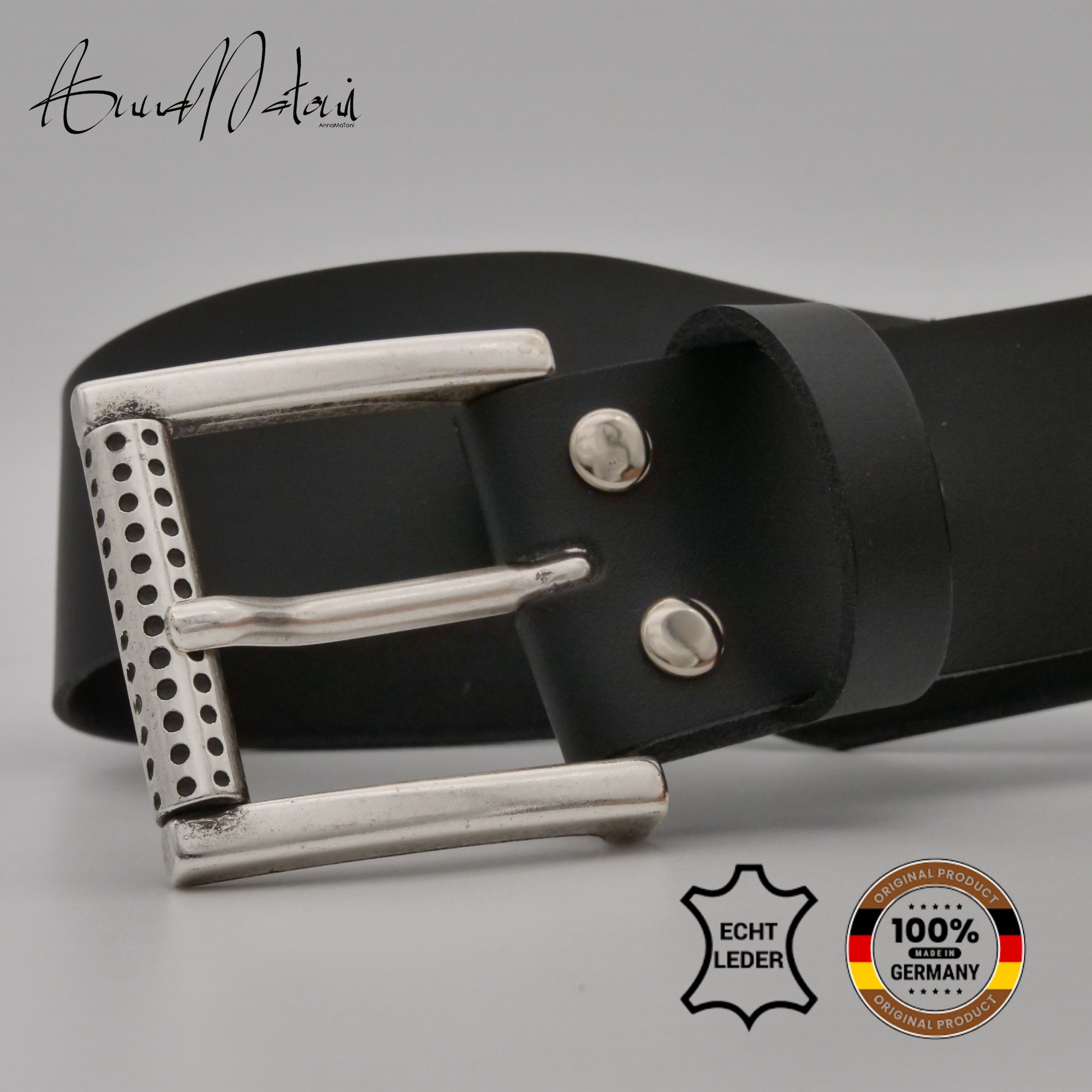 Thumbnail - AnnaMatoni Ledergürtel "AnnaMatoni Herren Ledergürtel Zeitloses Design Gürtel 4cm breit"