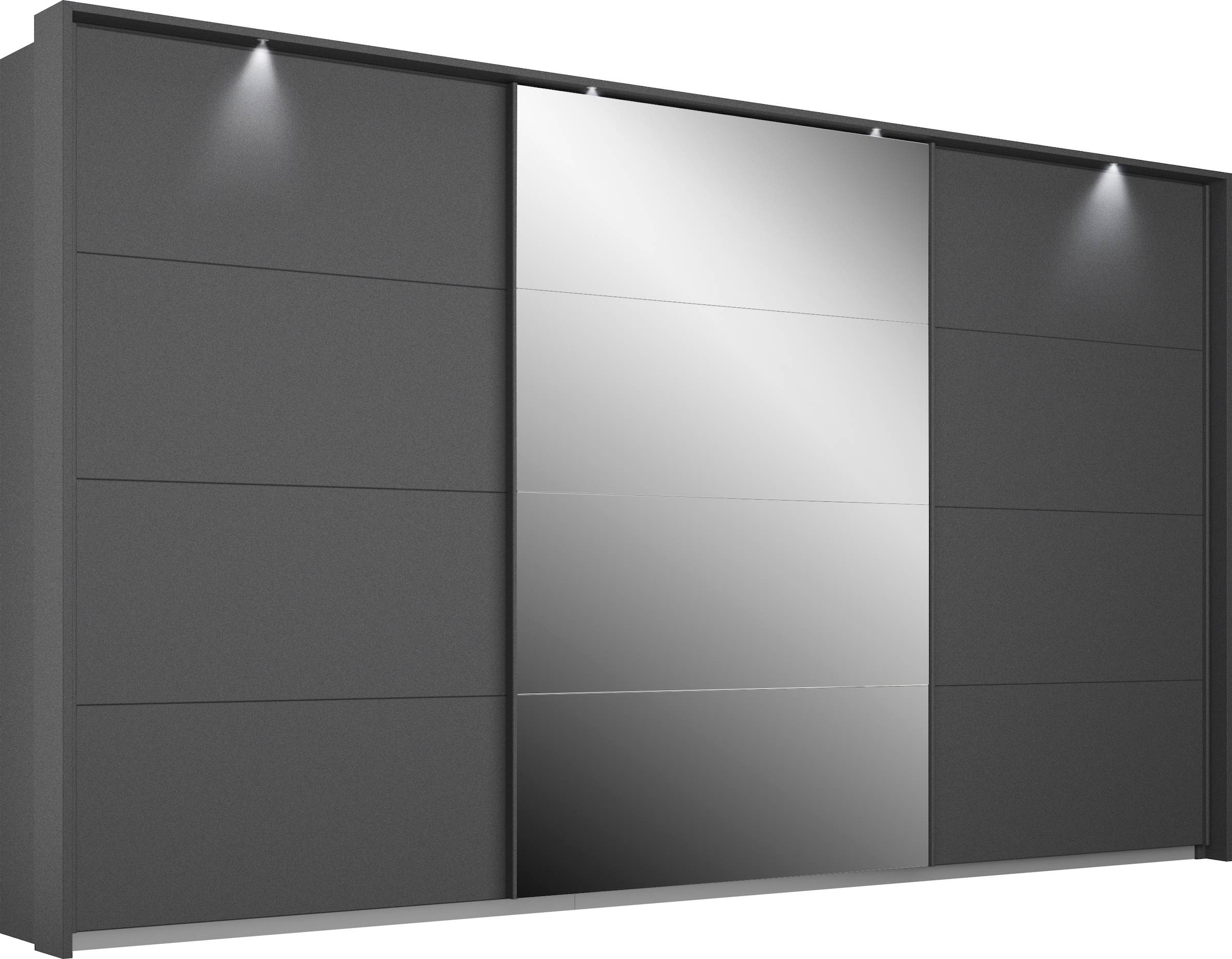 rauch Schwebetürenschrank "Kleiderschrank Schrank Garderobe Schlafzimmerschrank Ankleide KEPAN" optional mit Beleuchtung, Breiten: 211-368 cm, Höhen 213/233 cm, inkl. Schubladeneinsatz und Passepartout MADE IN GERMANY