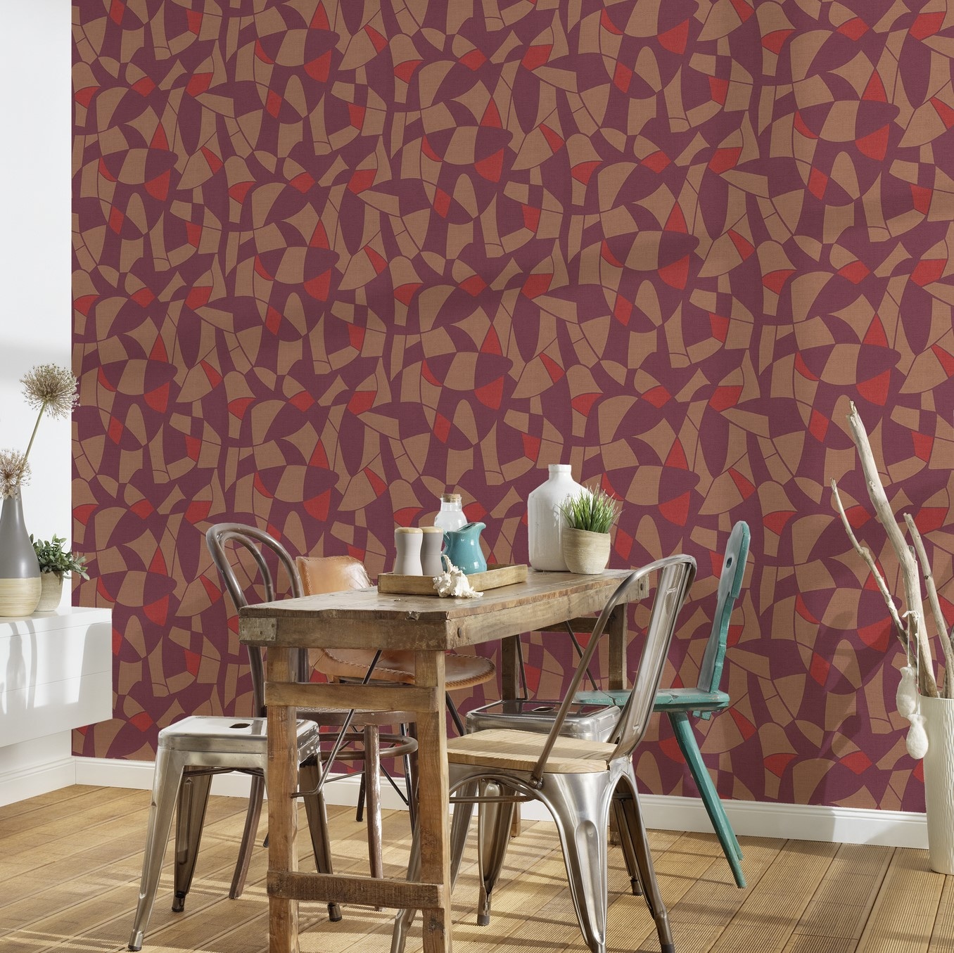 A.S. Création Vliestapete »Antigua Tapete mit Formen«, matt-gemustert-neutral, Grafiktapete Retrotapete Tapeten Wohnzimmer Schlafzimmer Küche Design