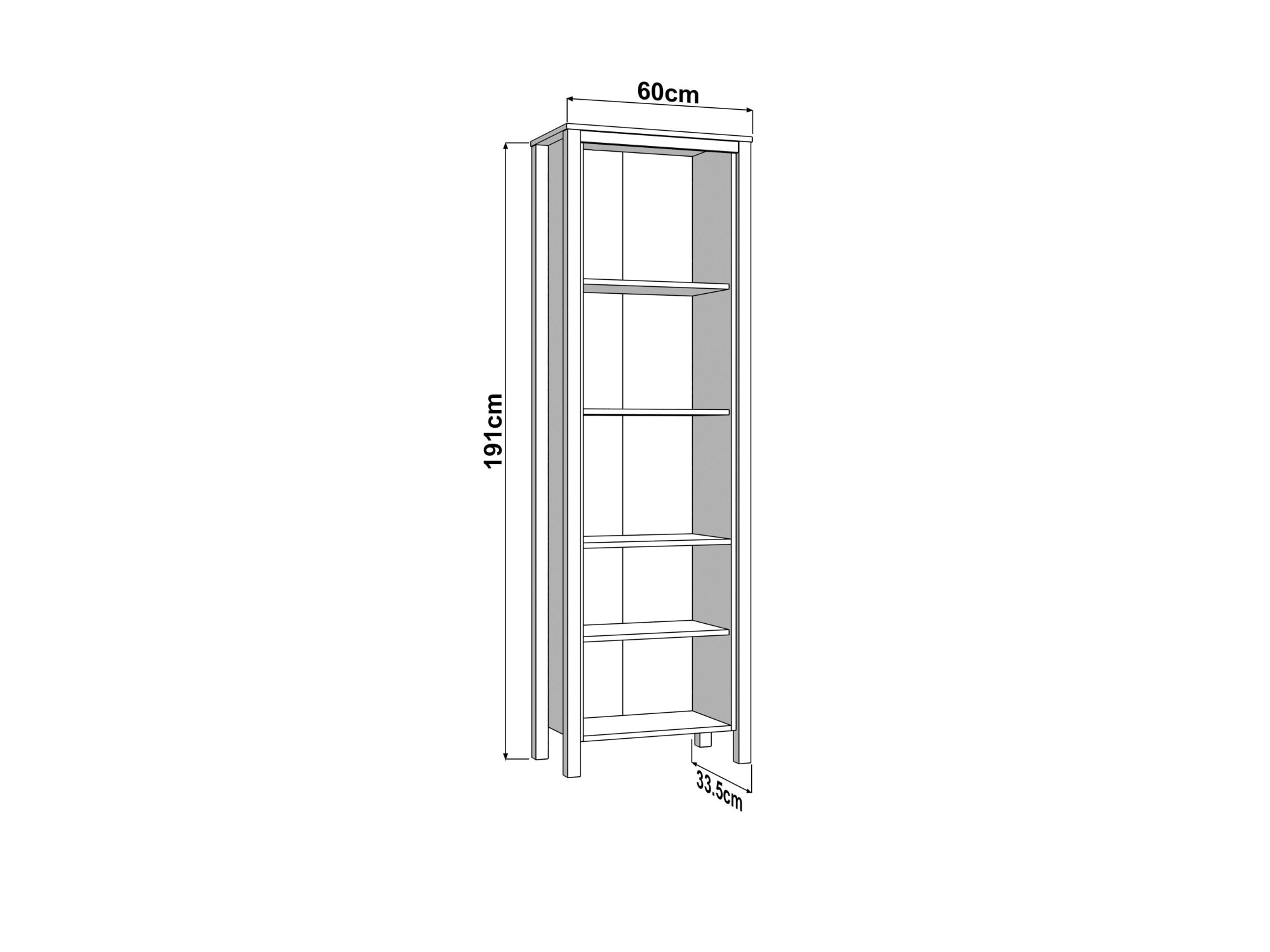 Home affaire Vitrine »BEDFORD Vitrinenschrank, Glasschrank, Standvitrine, Highboard« MDF-Profil 2D ummantelt, Hotstamping, 1mm ABS-Kanten, 4 Einlegeböden