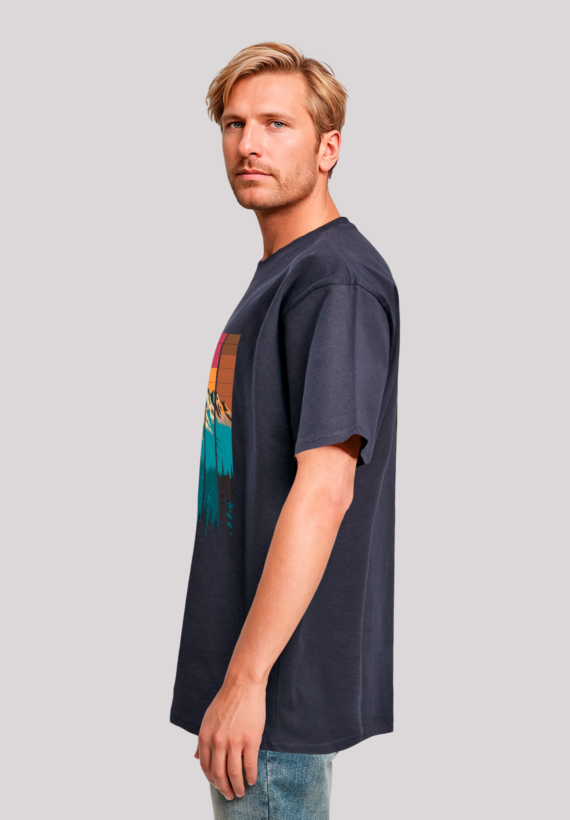 F4NT4STIC T-Shirt »Berg Sonnenuntergang Retro«, Premium Qualität