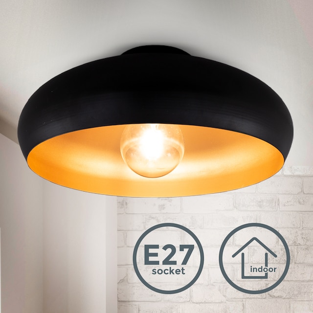 B.K.Licht Deckenleuchte, 1 flammig-flammig, LED Deckenlampe Retro  schwarz-gold Wohnzimmer Flur Schlafzimmer E27 | BAUR