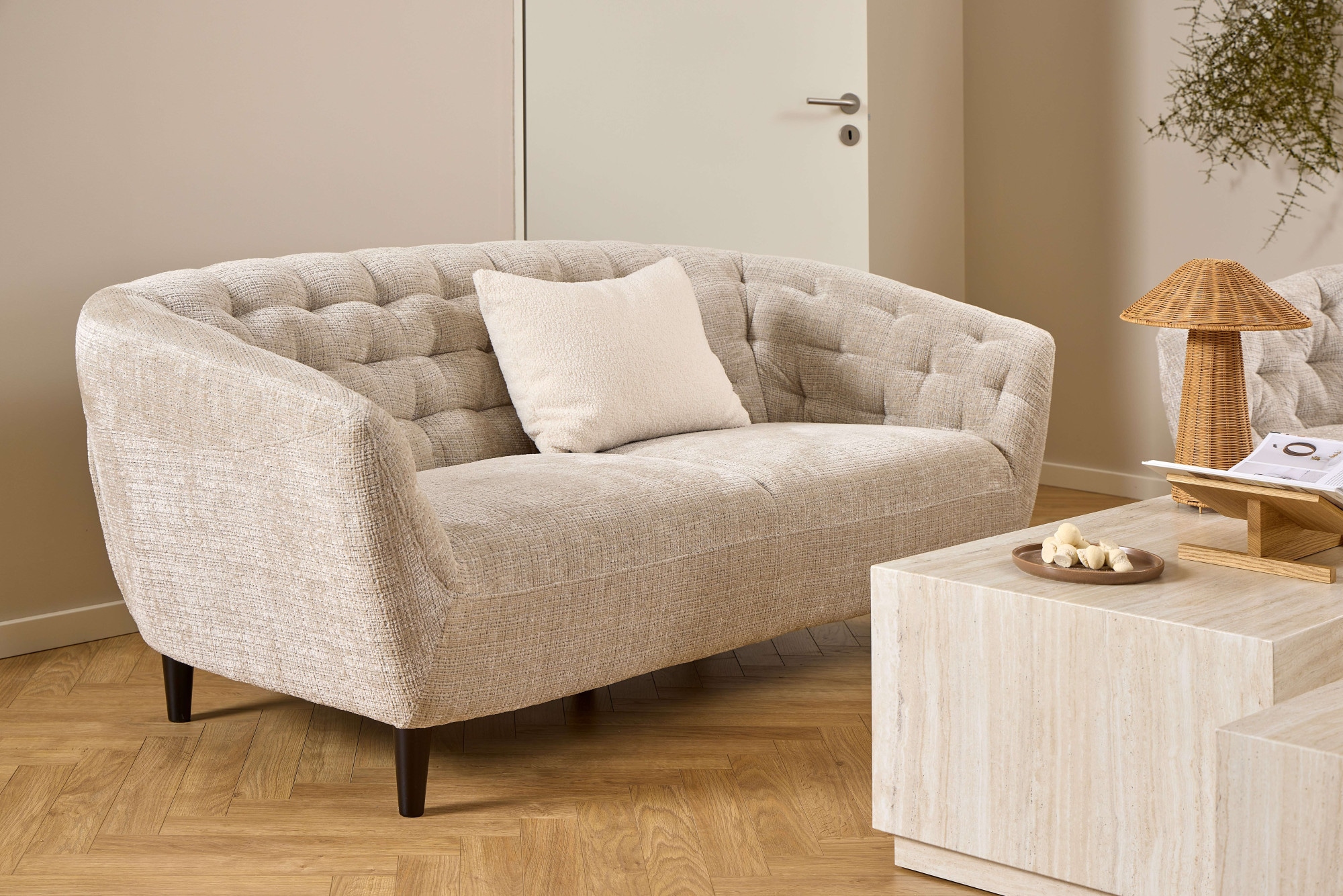 ACTONA GROUP 3-Sitzer »Ria«, Chenille beige, mit Taschenfederkern, 191x84x78 cm