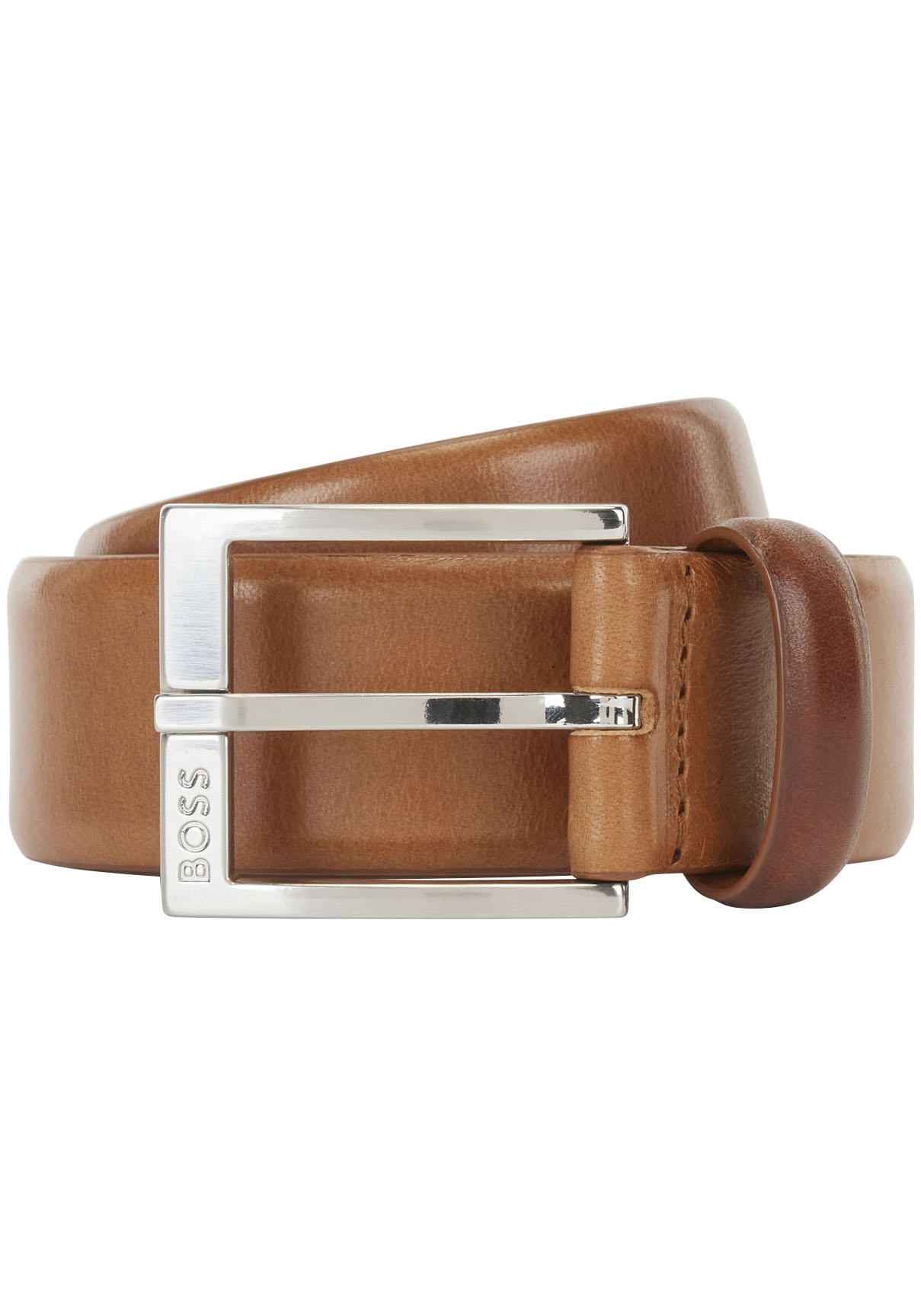 Thumbnail - BOSS Ledergürtel mit eckiger Schließe und eingraviertem Logo