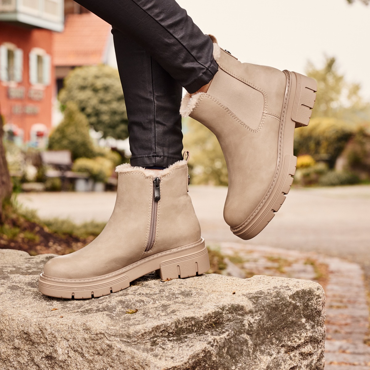 MARCO TOZZI Winterstiefelette, Blockabsatz, Winterboots in veganer Verarbei günstig online kaufen