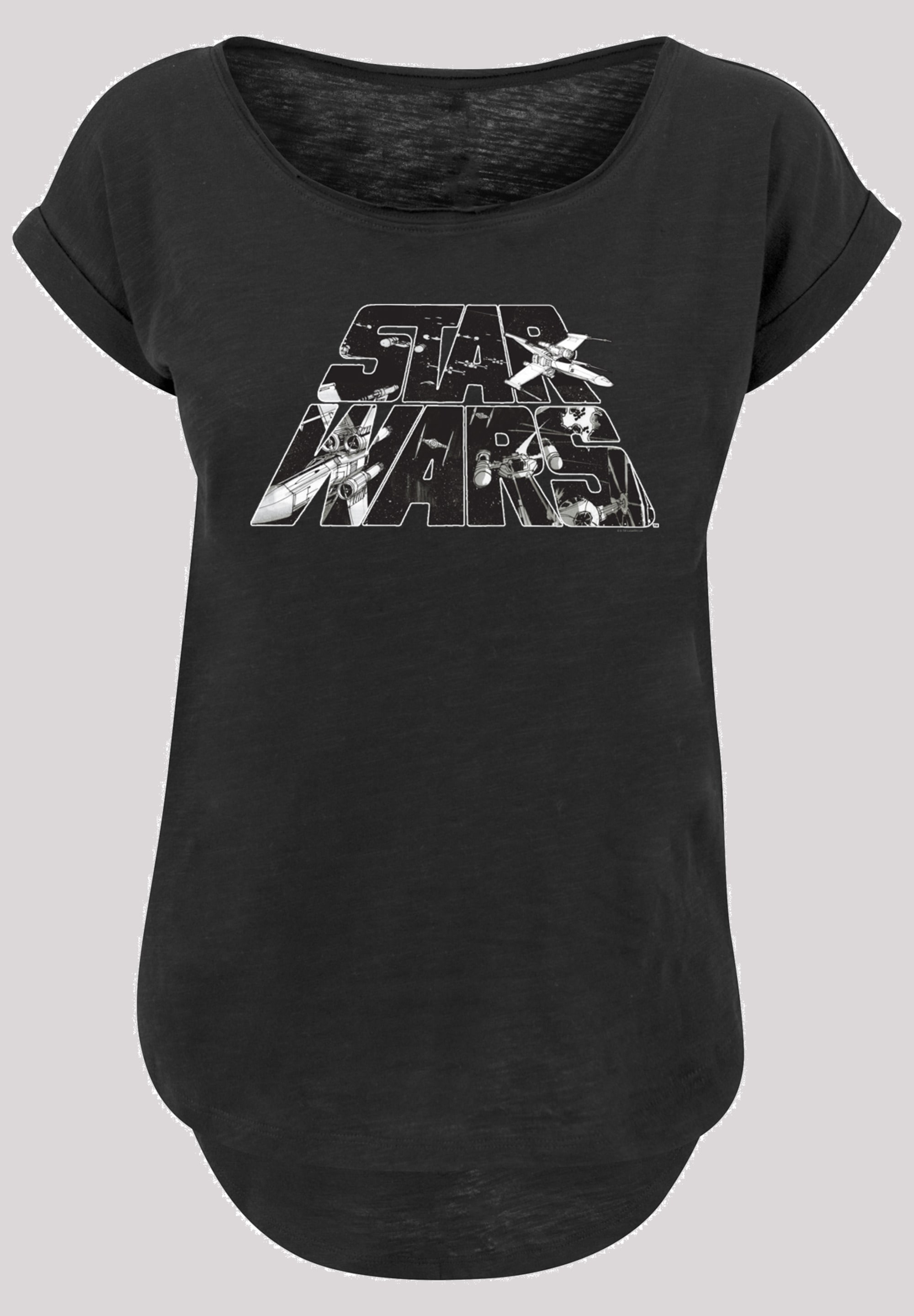 F4NT4STIC Kurzarmshirt »Damen Star Wars Logo Space Sketch with Ladies Long  Slub Tee«, (1 tlg.) online kaufen | BAUR