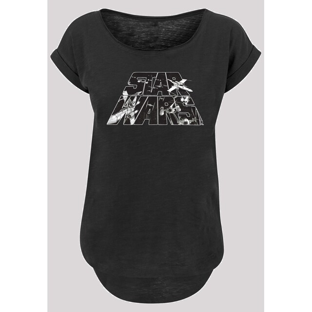 F4NT4STIC Kurzarmshirt »Damen Star Wars Logo Space Sketch with Ladies Long  Slub Tee«, (1 tlg.) online kaufen | BAUR