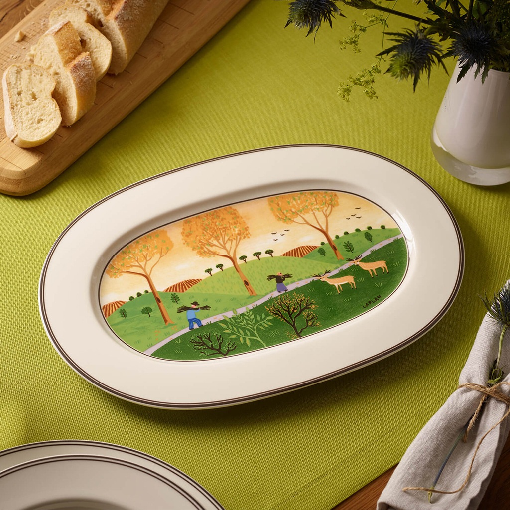 Villeroy & Boch Servierplatte "Platte oval Design Naif 34 x 24 cm bunt" günstig online kaufen