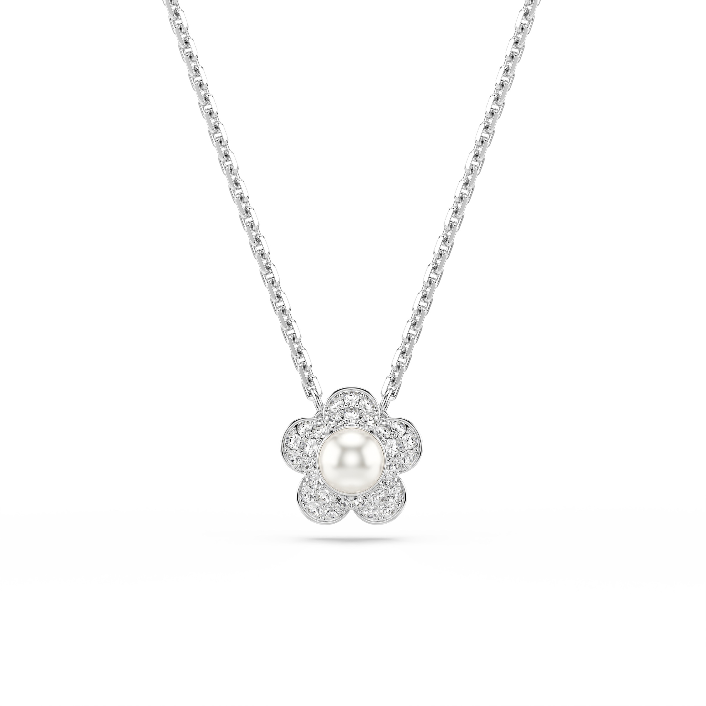 Kette mit Anhänger SWAROVSKI "Schmuck Geschenk 2026 CAPSULE Halskette", metallfarben, kristallweiß, weiß, Halsketten, Damen, Metall Perlen, Metall, Perlen, mit Swarovski Kristall - mit Swarovski Perle 2