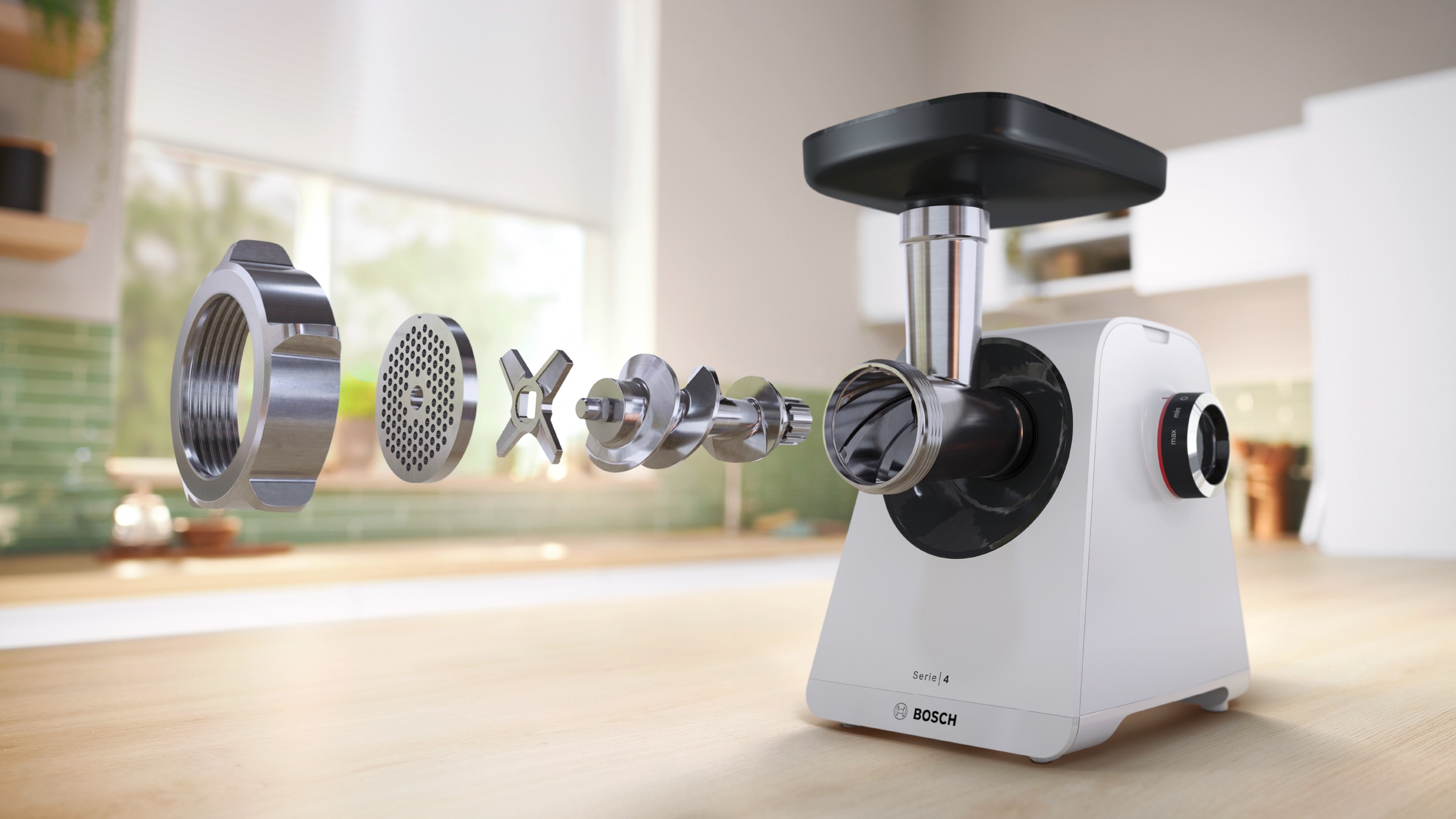 BOSCH Fleischwolf "Serie 4 MFWS420W, 1900 W Blockierlei., 2 Flügel-Messer, günstig online kaufen