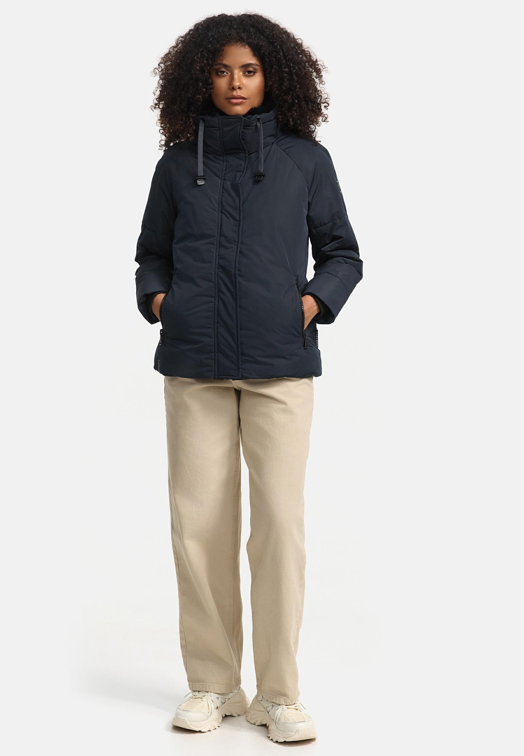 Navahoo Winterjacke »Frostii XIV«, ohne Kapuze, modische Damen Winter Steppjacke mit Kunstfellkragen