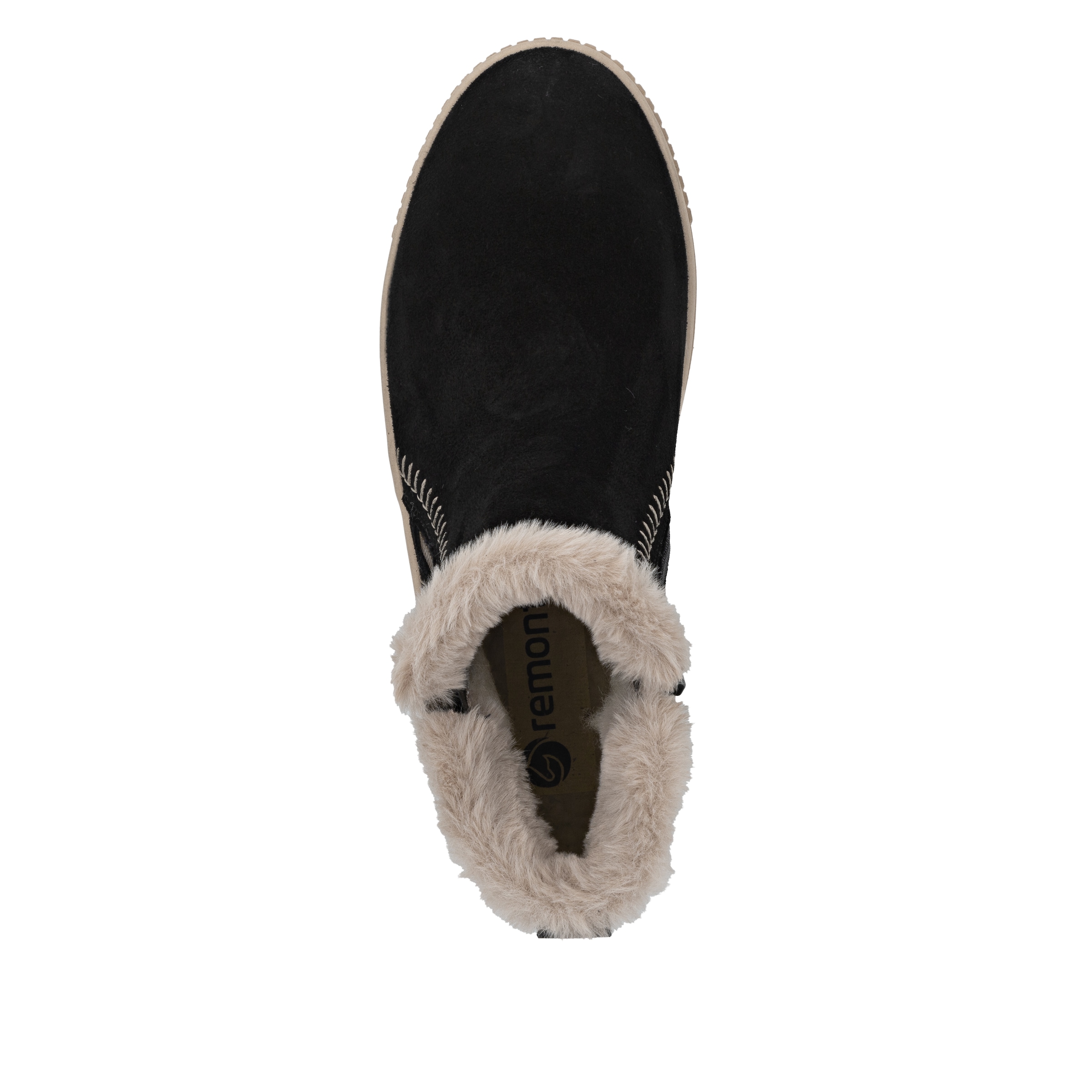 Remonte Winterboots »Elisabeth Hurley-Collection«, Winterstiefelette, Plateauboots mit Fellimitat-Besatz und Softfußbett