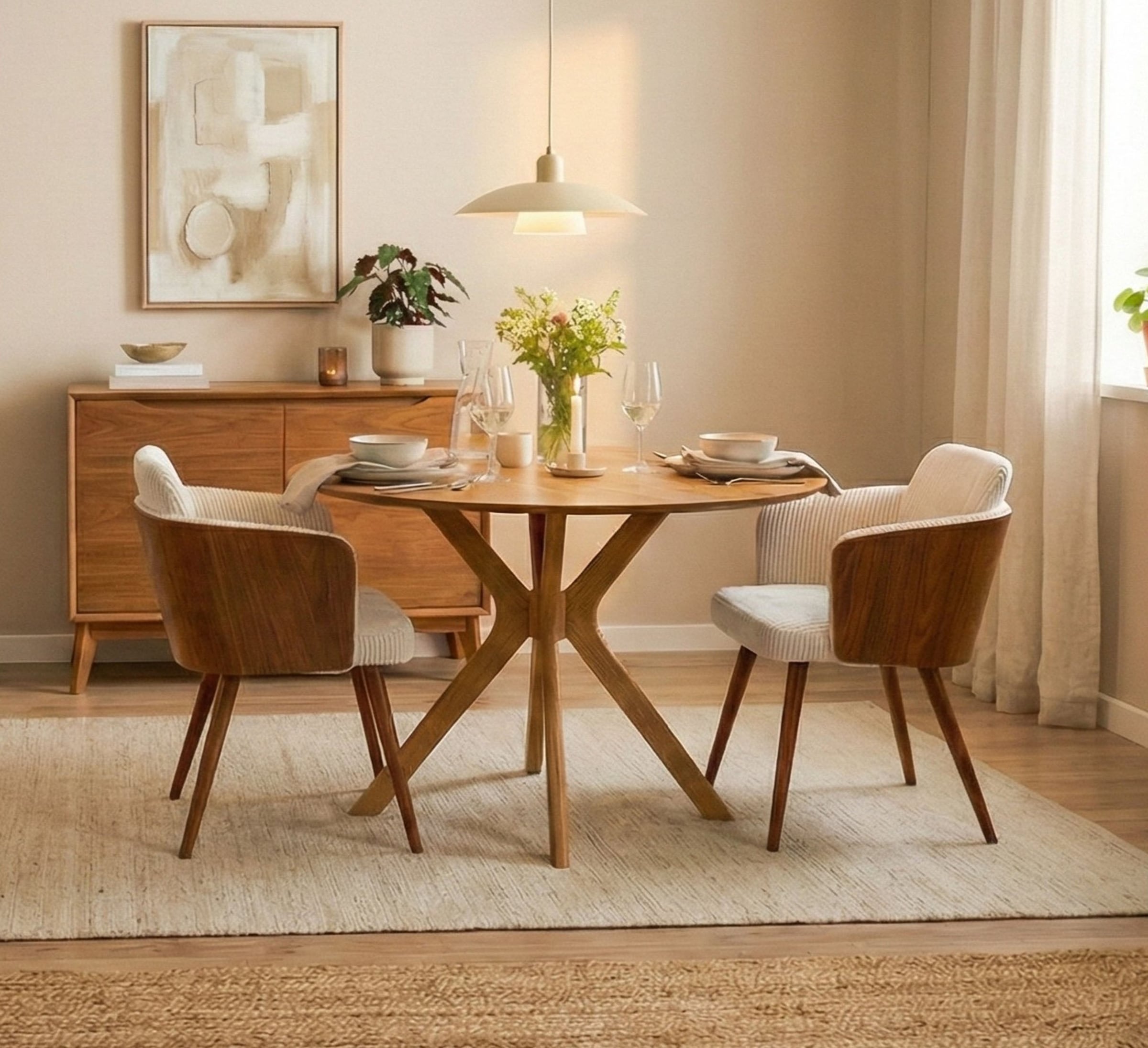 Jahnke Esstisch »DINE ROX« Esstisch, rund, Massivholz, Skandi-Look, für bis zu 4 Personen, 115 cm