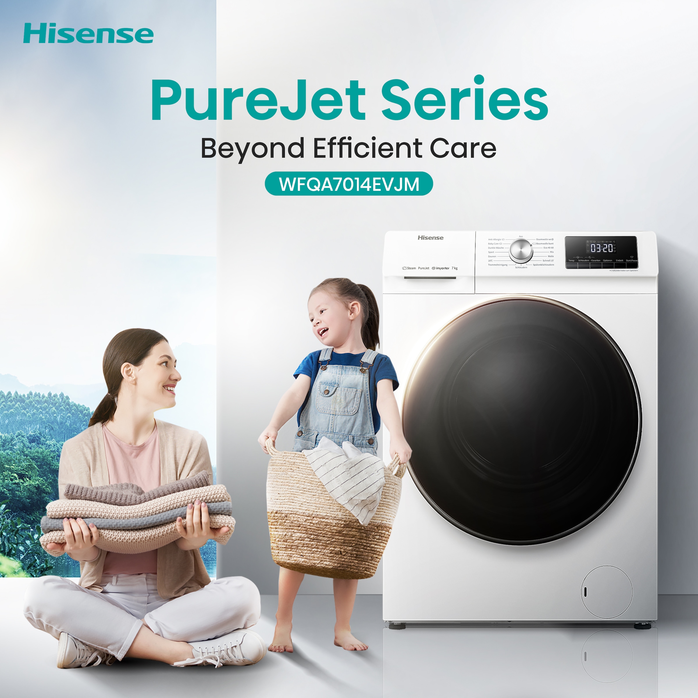 Hisense Waschmaschine WFQA7014EVJM »WFQA7014EVJM«, 7,0 kg, 1400 U/min