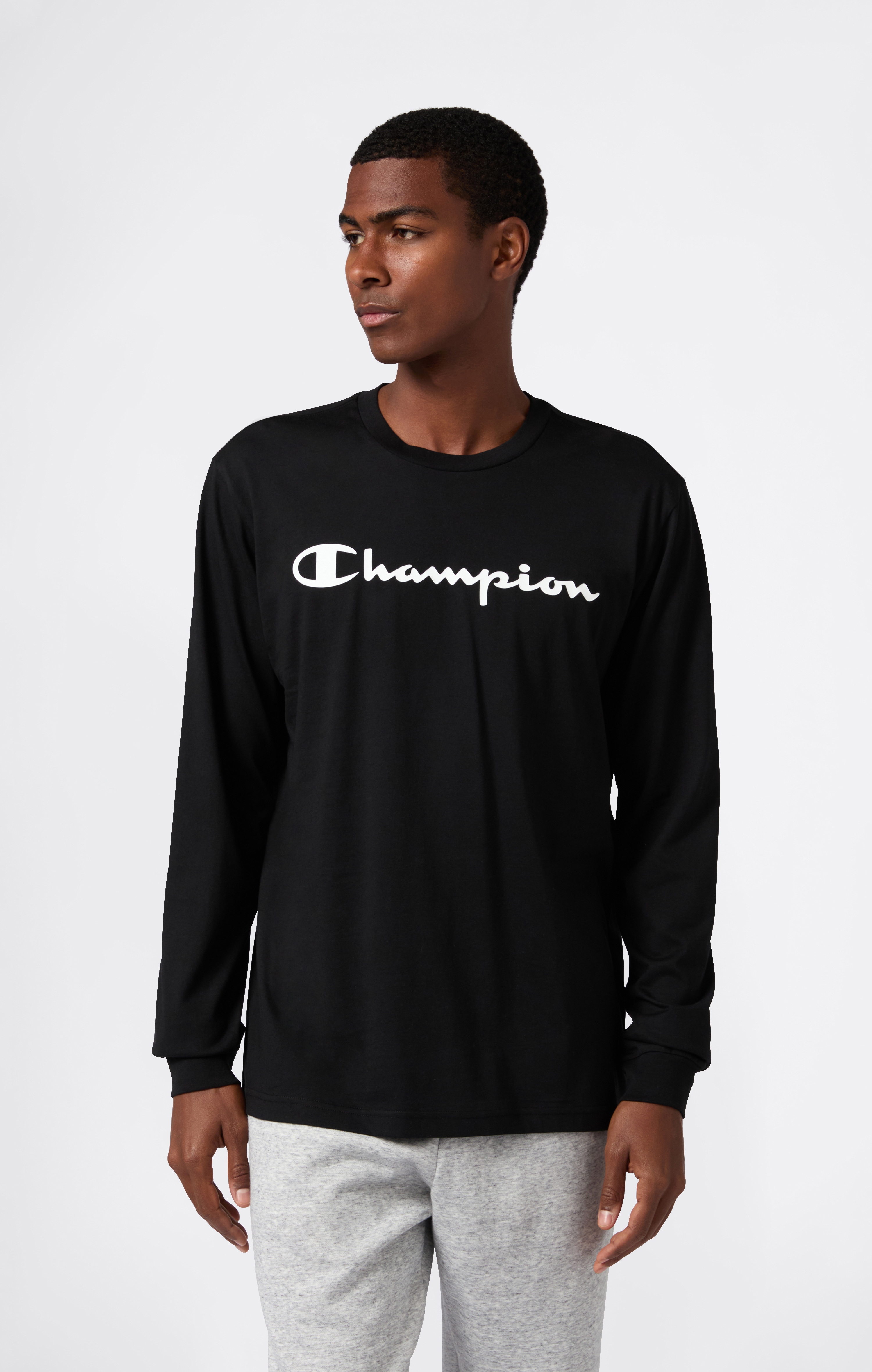 Champion T-Shirt "BASICS Long-Sleeve T-Shirt Large Logo" Langarm-Design, sportlicher Stil, aus Baumwolle