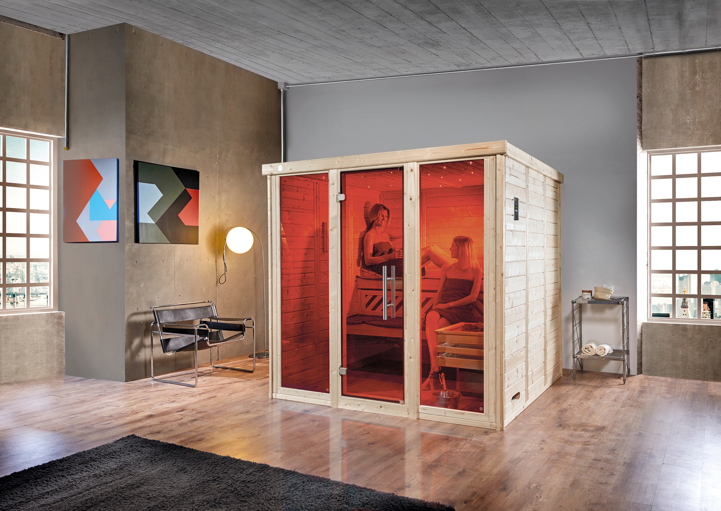 weka Sauna »Kemi Panorama«, 7,5 kW Bio-Ofen mit ext. Steuerung