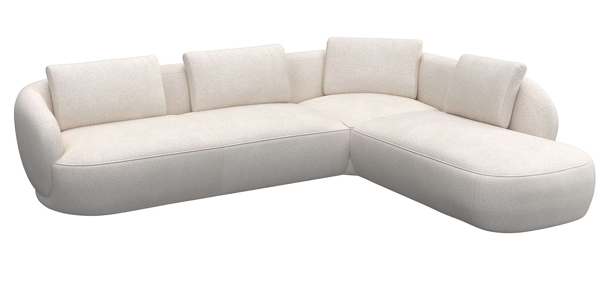 FLEXLUX Ecksofa "Torino, rund, L-Form, Sofa-Ecke mit Ottomane" Modernes, or günstig online kaufen