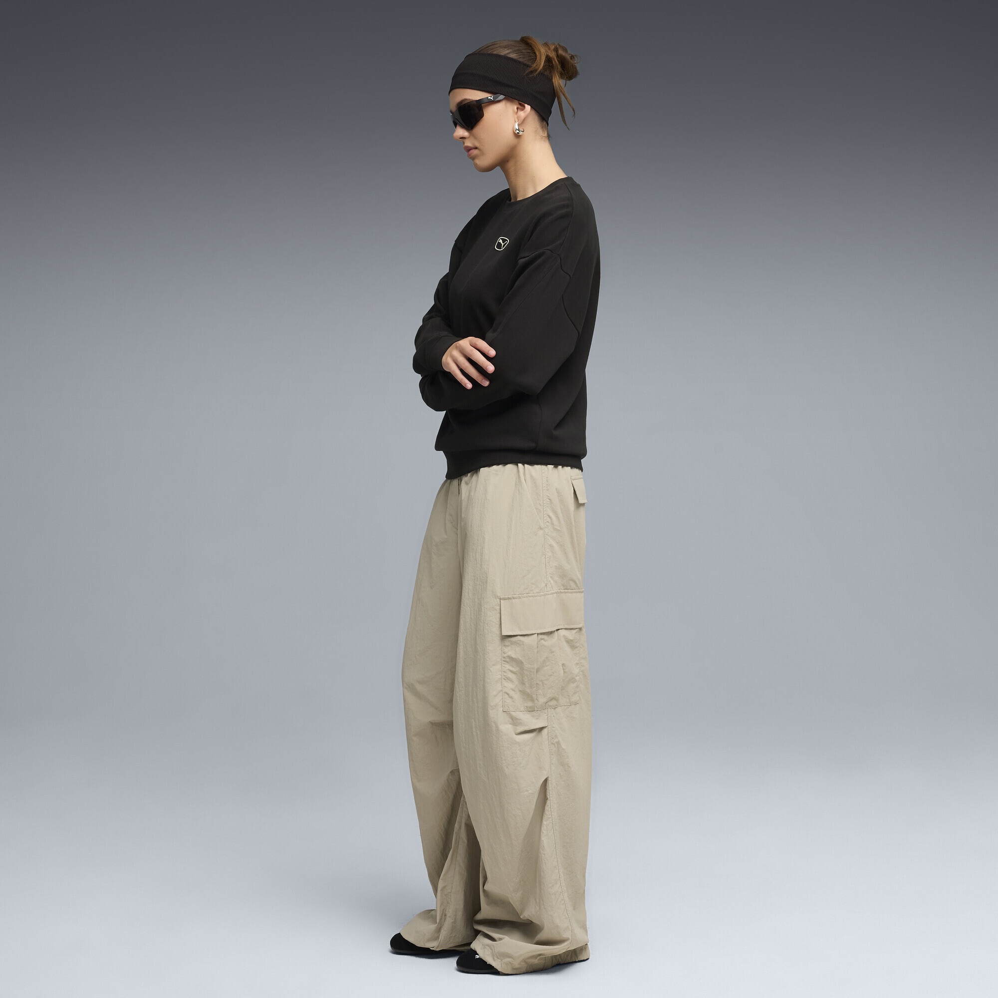 Puma Essentials Elevated Crewneck Sweatshirt Women's Black XS 3