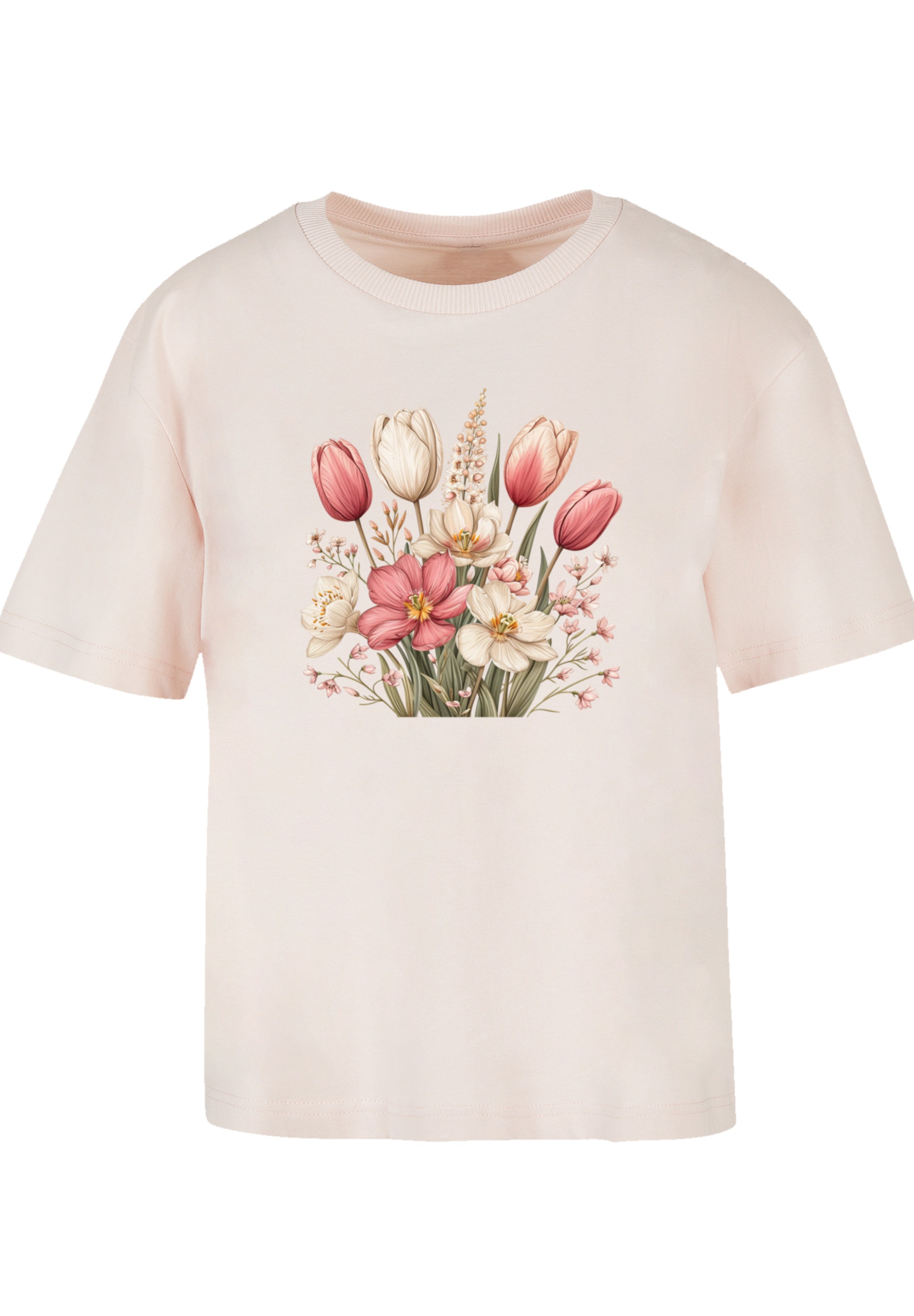 F4NT4STIC T-Shirt »Rosa weißer Frühlingsblumenstrauß«, Premium Qualität