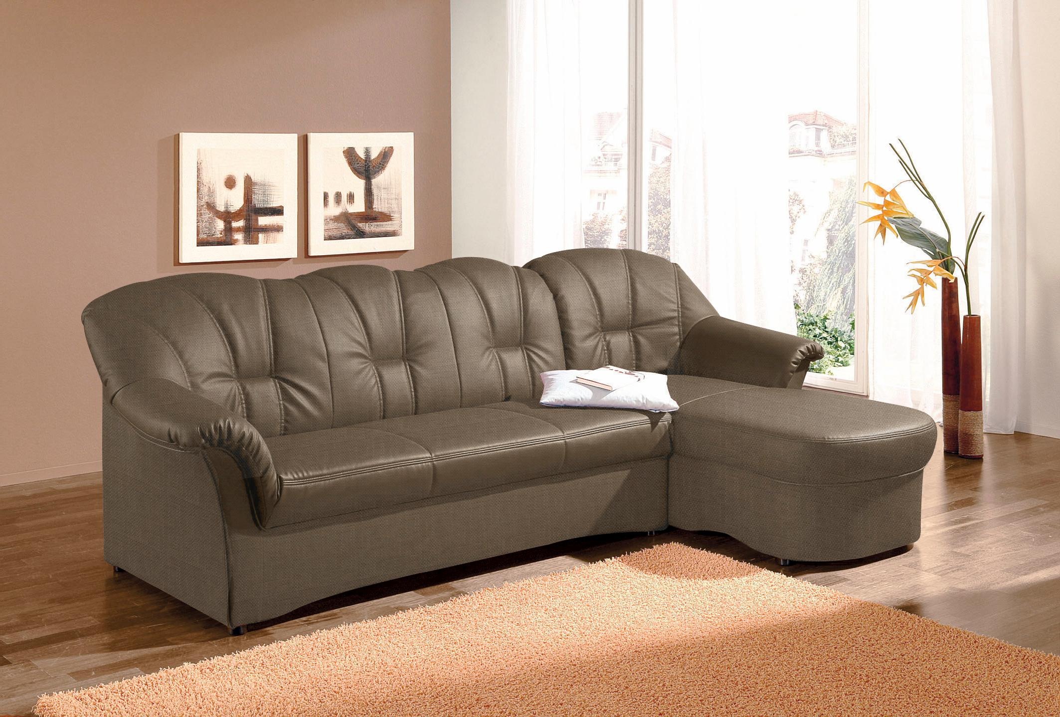 DOMO collection Ecksofa "Papenburg, zeitlose Rückensteppung, elegante Forme günstig online kaufen