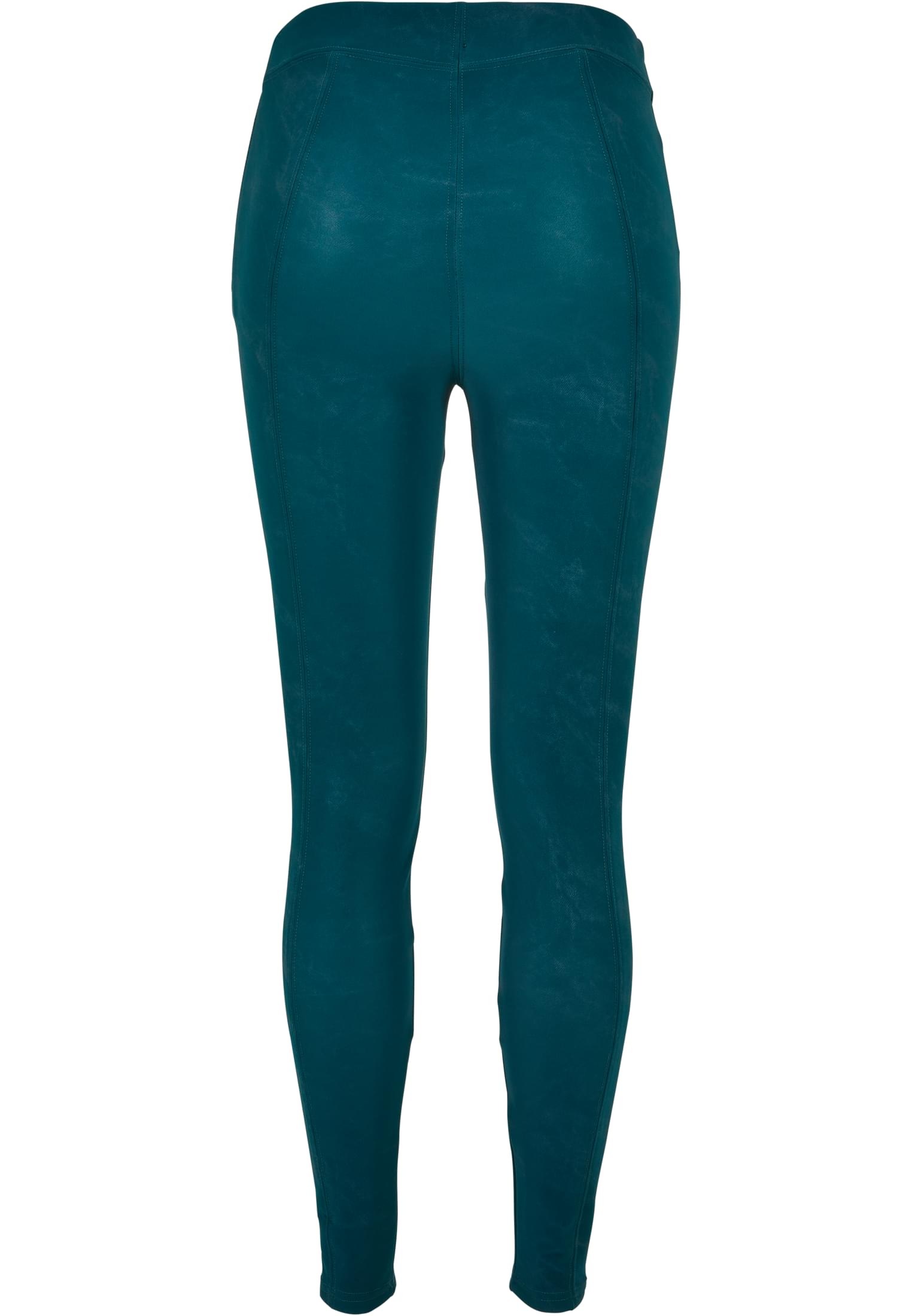 Leggings URBAN CLASSICS "Urban Classics Damen Ladies Washed Faux Leather Pants", Damen, Gr. 5XL, US-Größen, jasper, 85% Polyester, 15% Elasthan, unifarben, slim fit, Hosen Leggings 2