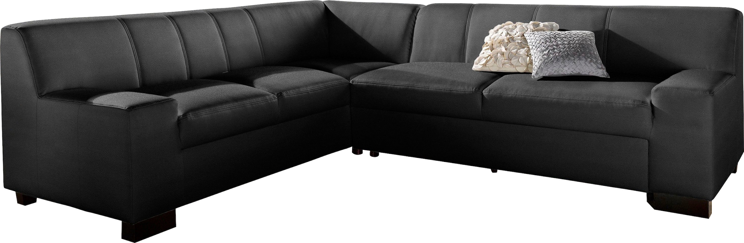 DOMO collection Ecksofa »Norma, moderne Armlehnen, zeitlos und elegant, L-Form«, wahlweise mit Bettfunktion