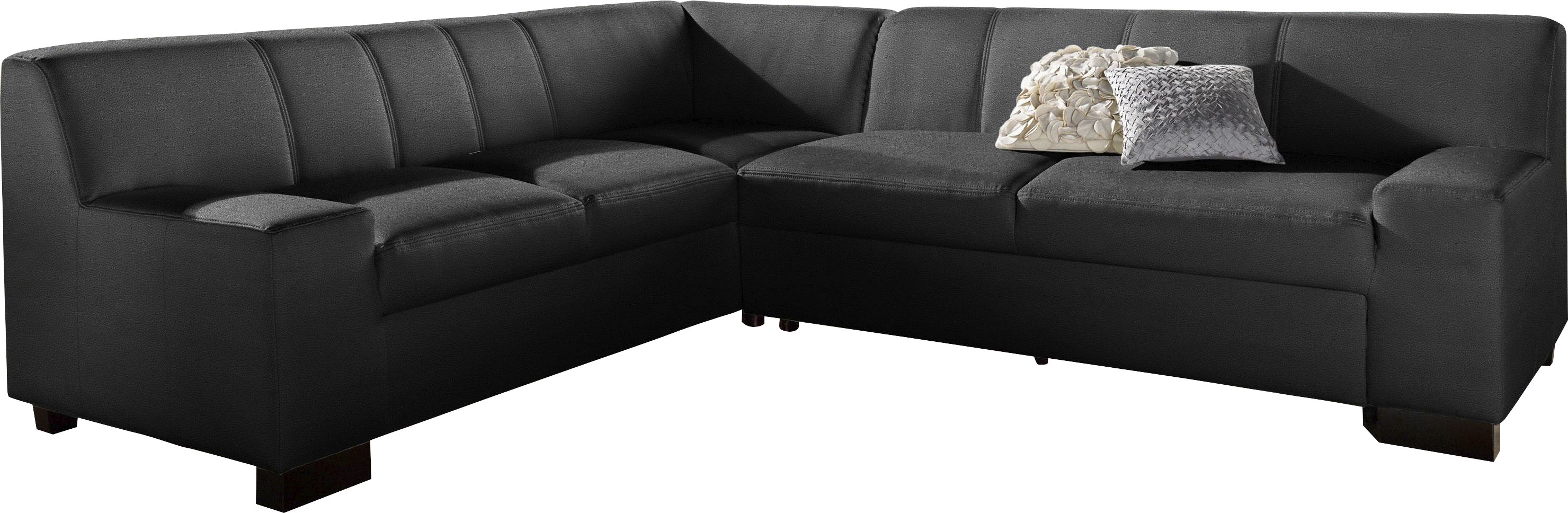 DOMO collection Ecksofa "Norma, moderne Armlehnen, zeitlos und elegant, Breite 247cm, L-Form" wahlweise mit Bettfunktion