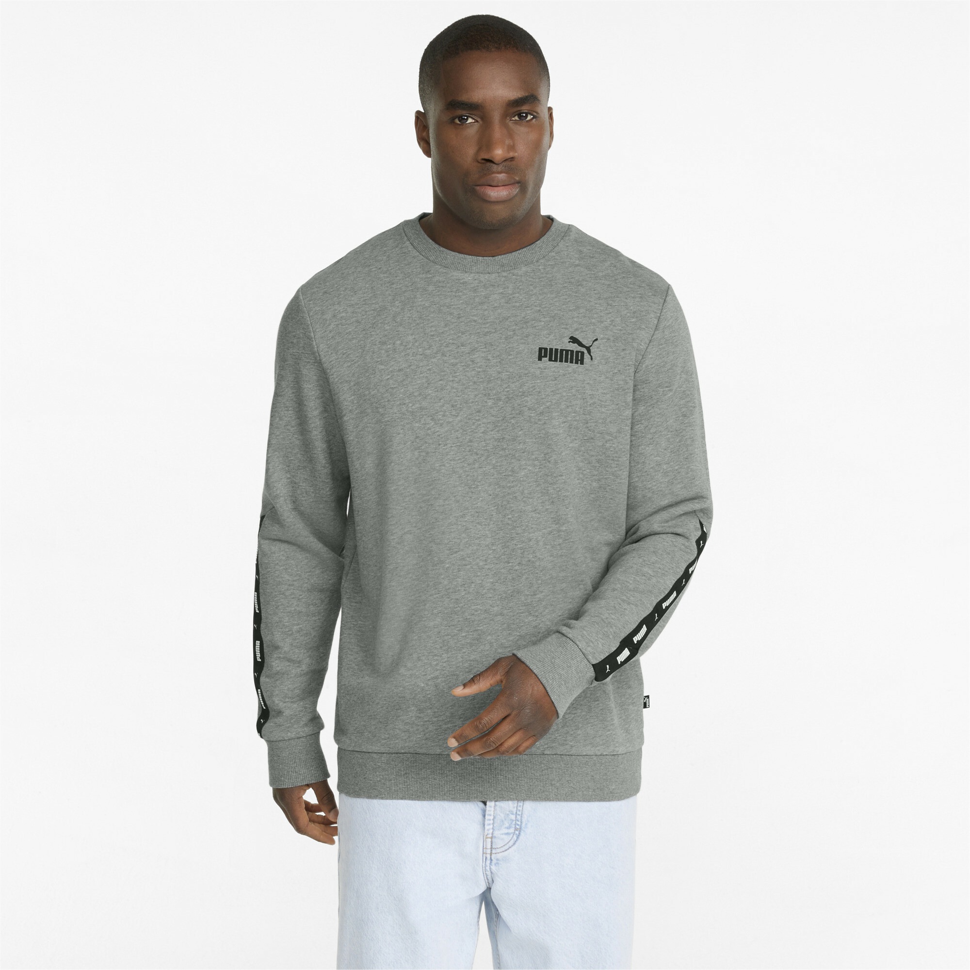 PUMA Sweatshirt »Essentials+ Sweatshirt mit Rundhalsausschnitt und Logo-Tape«