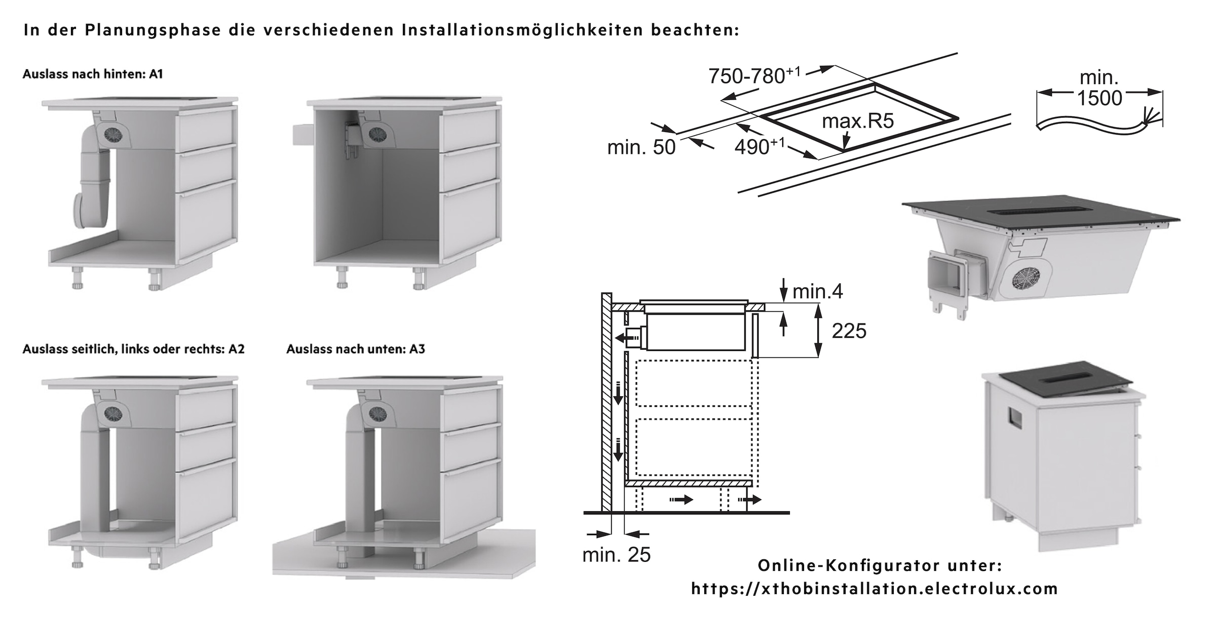 AEG Kochfeld mit Dunstabzug »TH84CB0BSZ« SaphirMatt® - 10× kratzresistenter & Anti Fingerprint, Made in Germany
