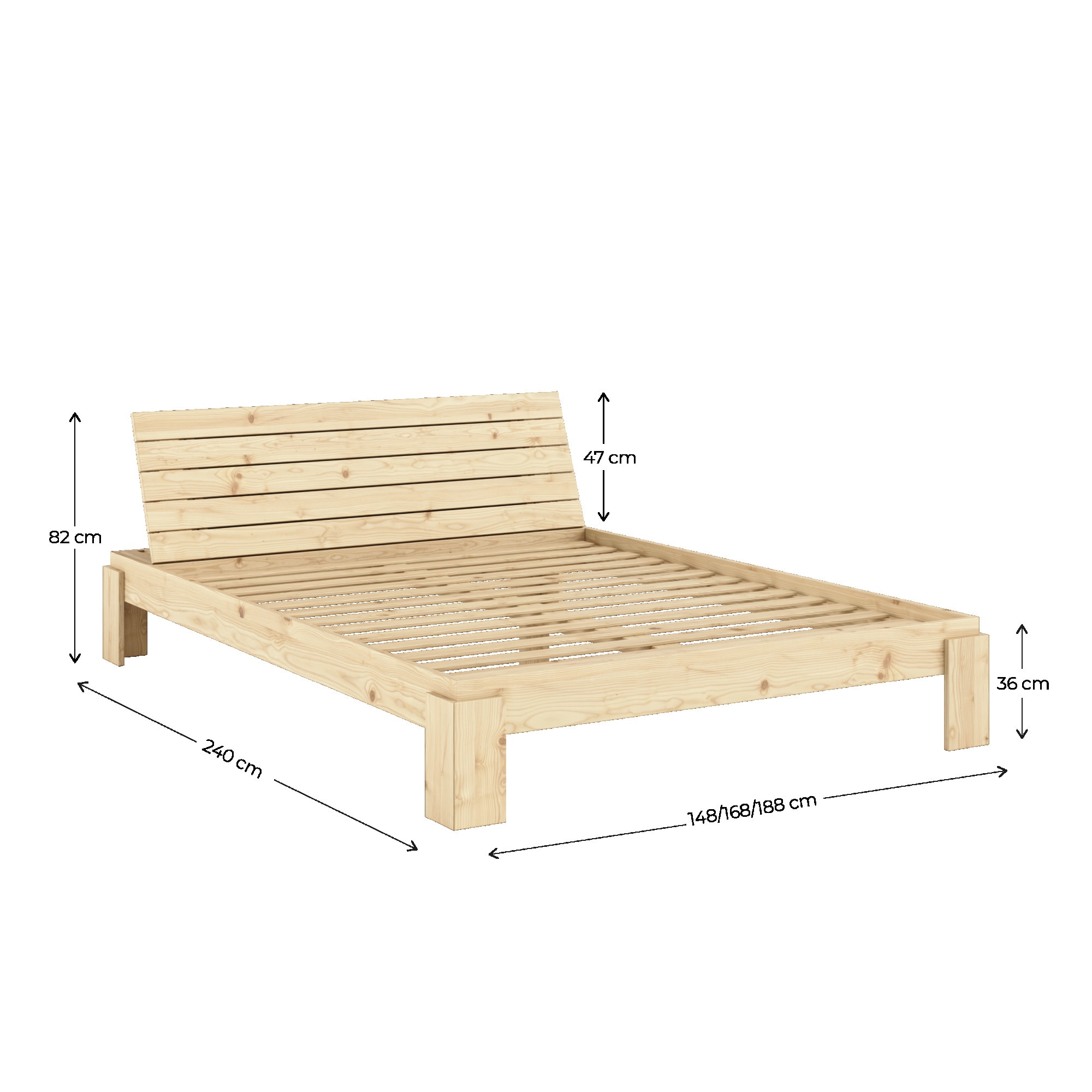 Karup Design Stauraumbett »Layers Bed Headboard, Bettgestell mit Stauraumkopfteil, mehrere Größen«, inkl. Lattenrost, excl. Matratze, FSC®-zertifiziertes Massivholz