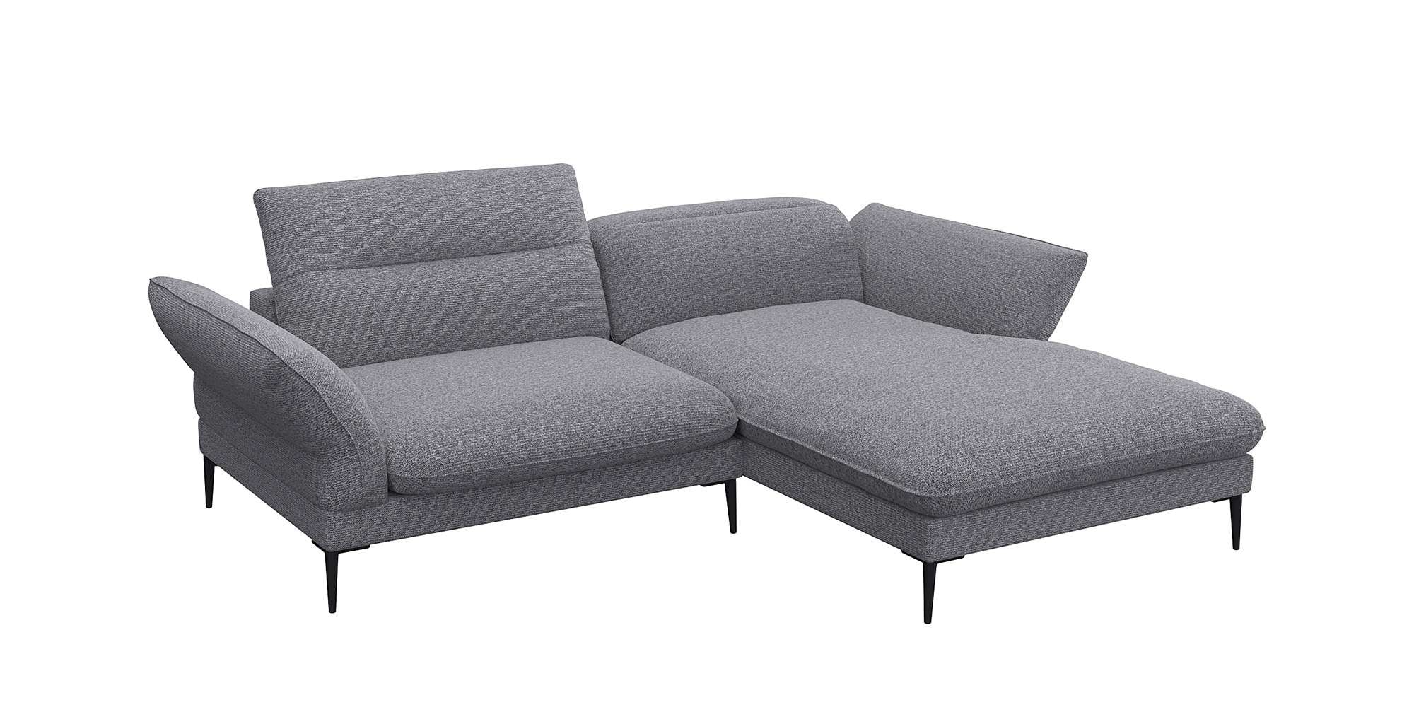 FLEXLUX Ecksofa »Salino, Funktionssofa mit Recamiere, Relaxsofa, Ecksofa«, Sofa mit Arm- und Kopfteil-Verstellungen, Kaltschaum & Stahl-Wellen