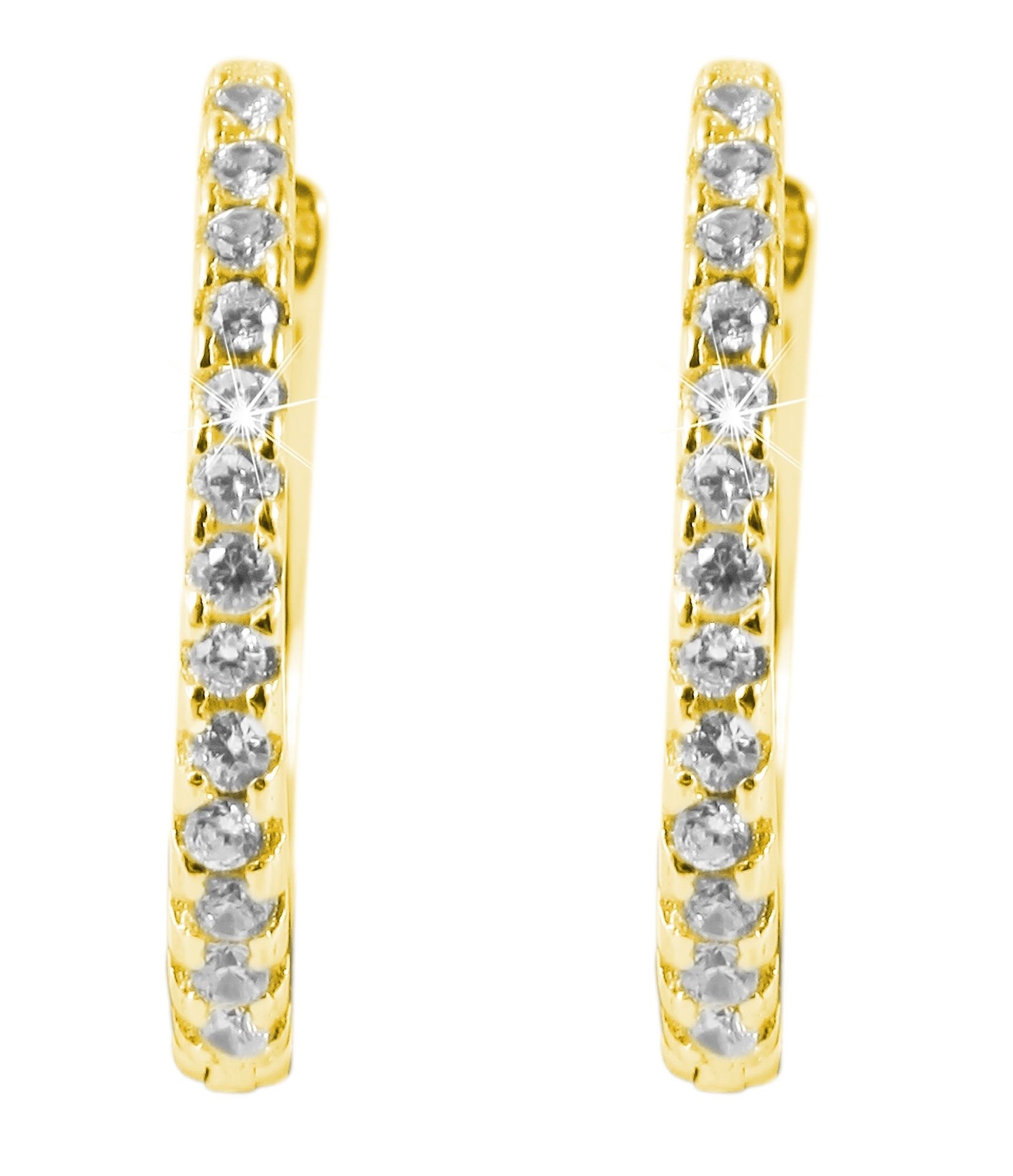 Adelia´s Klappcreolen »Damen Ohrringe – Klappcreole aus 925 Silber mit Zirkonia« Perfekt als Geschenk für besondere Menschen