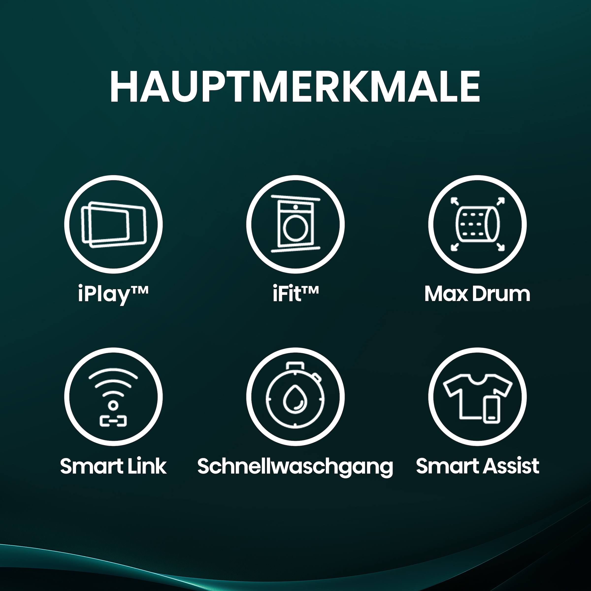 Hisense Waschmaschine 5i »WF5I1045BWQ« 10,5 kg 1400 U/min digitales Farbdisplay, AutoDose, Energie 40% besser als A