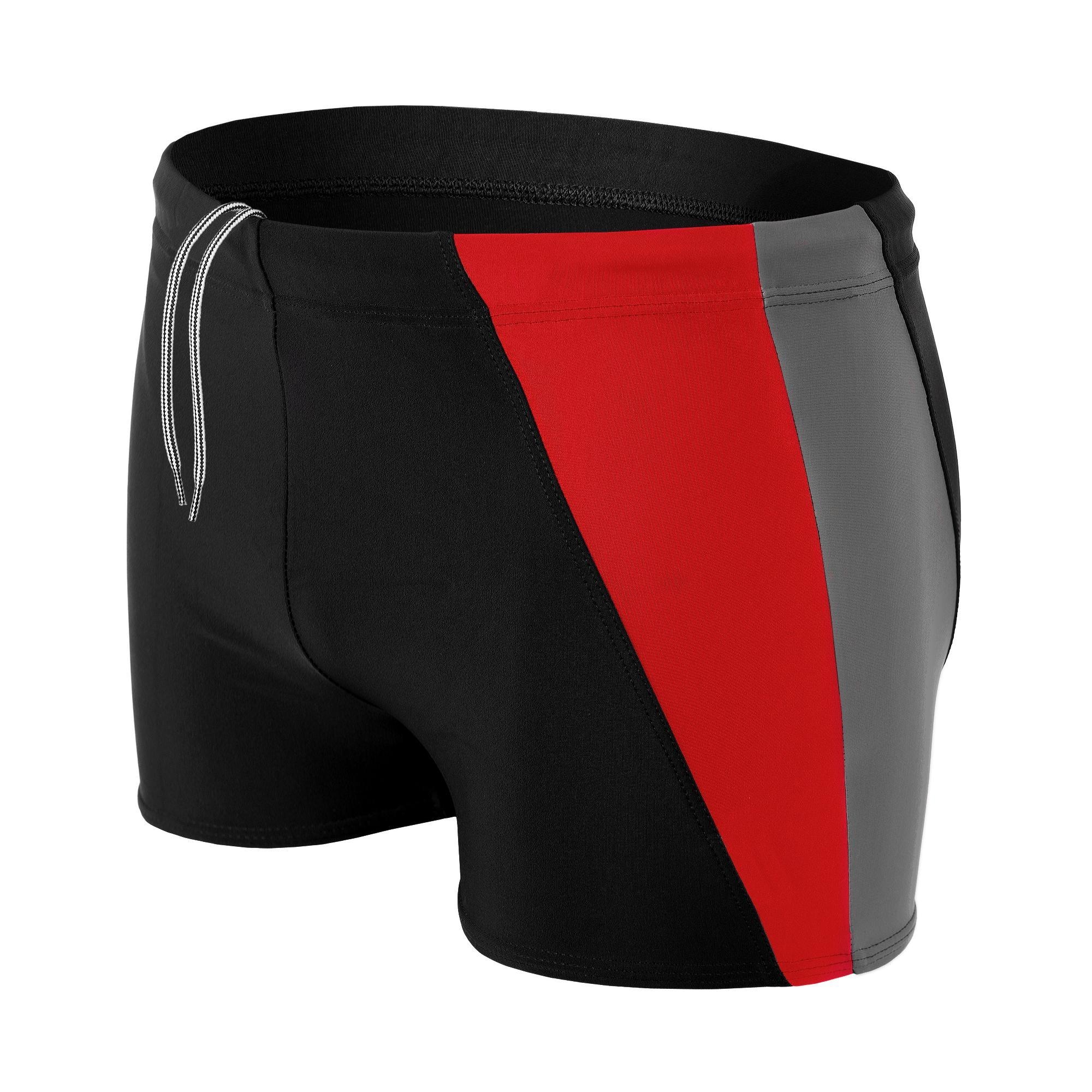 AQUARTI Herren Badehose "Badehose Herren Badehose Kurz mit Seitlichem Streifen", schwarz, Gr. XL, Obermaterial: 80% Polyamid PA. 20% Elasthan EL.,