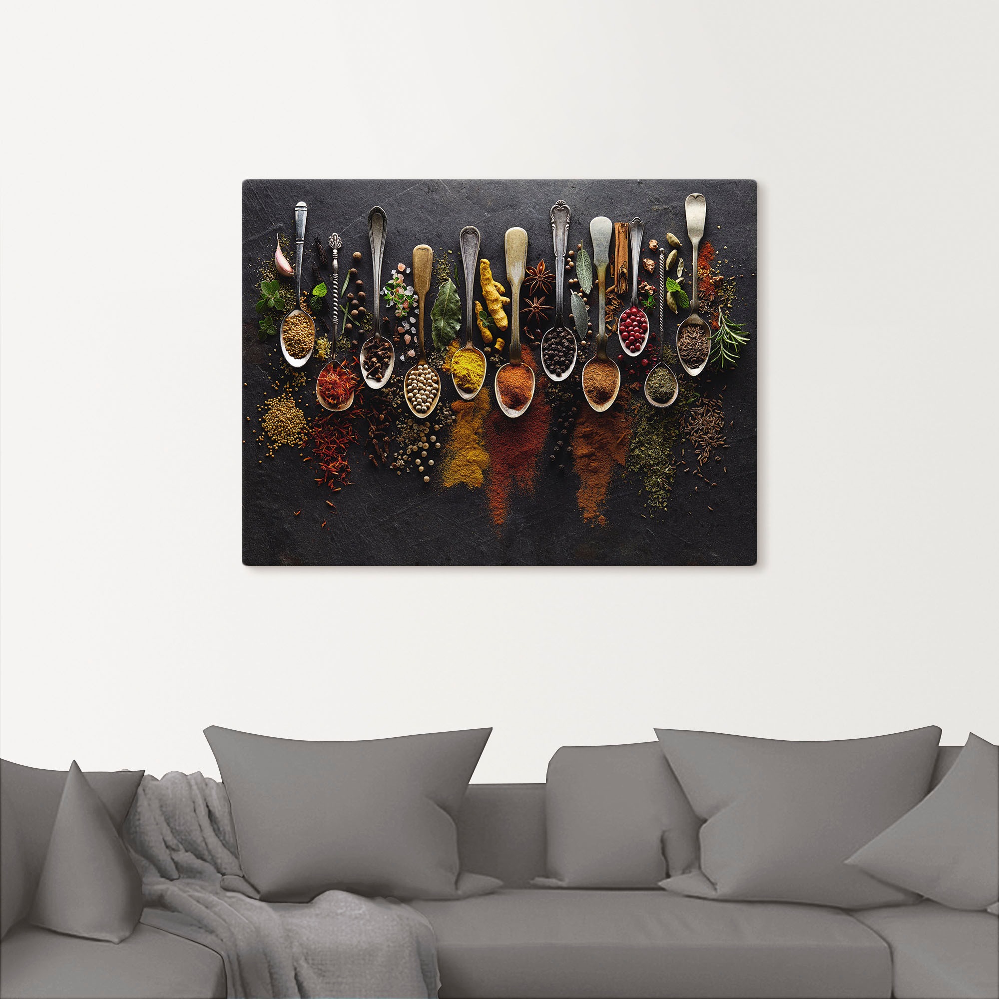 Artland Wandbild "Kräuter Gewürze Schiefer" Lebensmittel 1 Stk. tlg. als Al günstig online kaufen